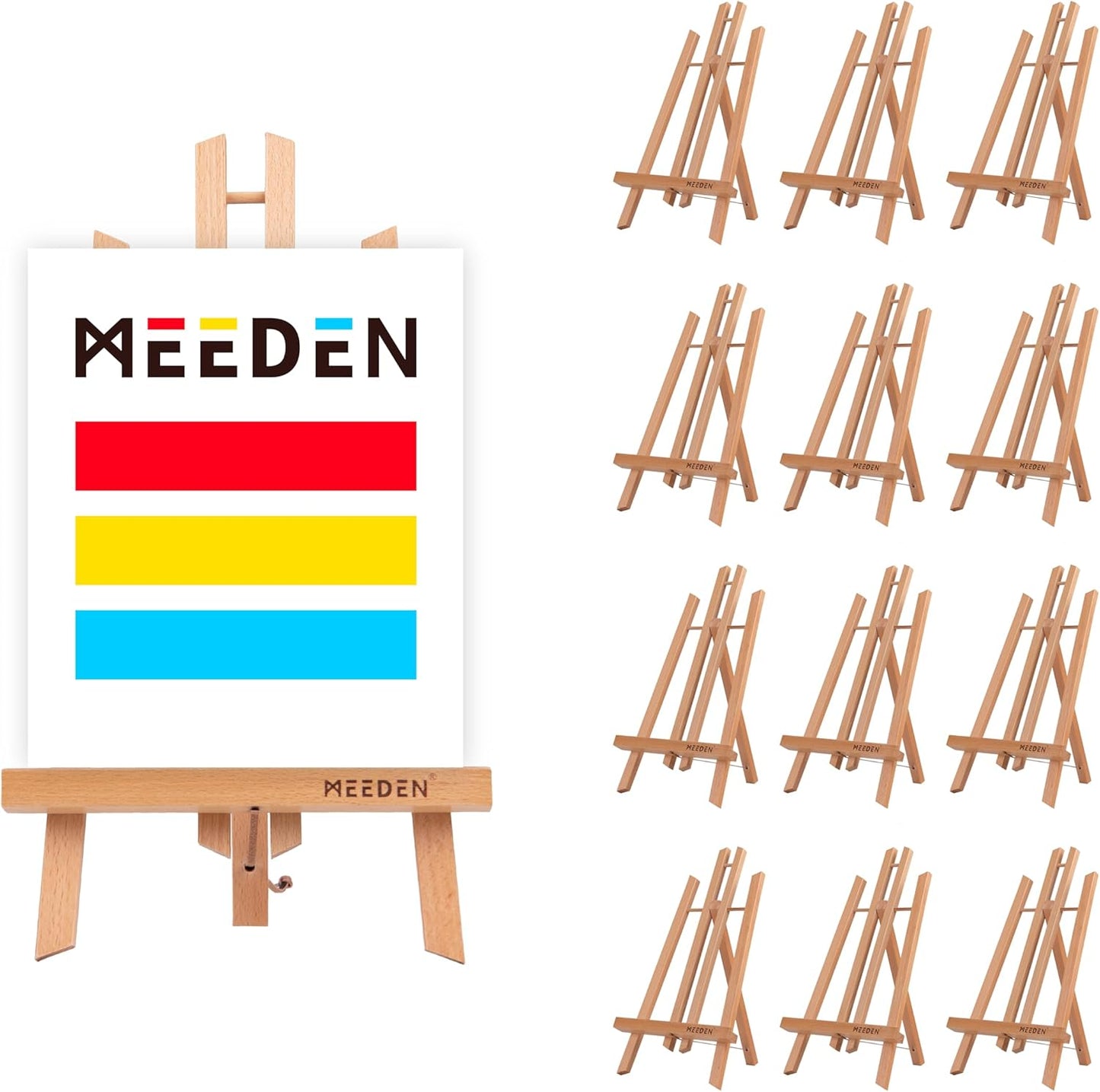 MEEDEN 16 Inch Tabletop Easel: 12 Pack Beech Wood Easel for Painting - Display Table Top Easel Canvas Stand for Painting Sign