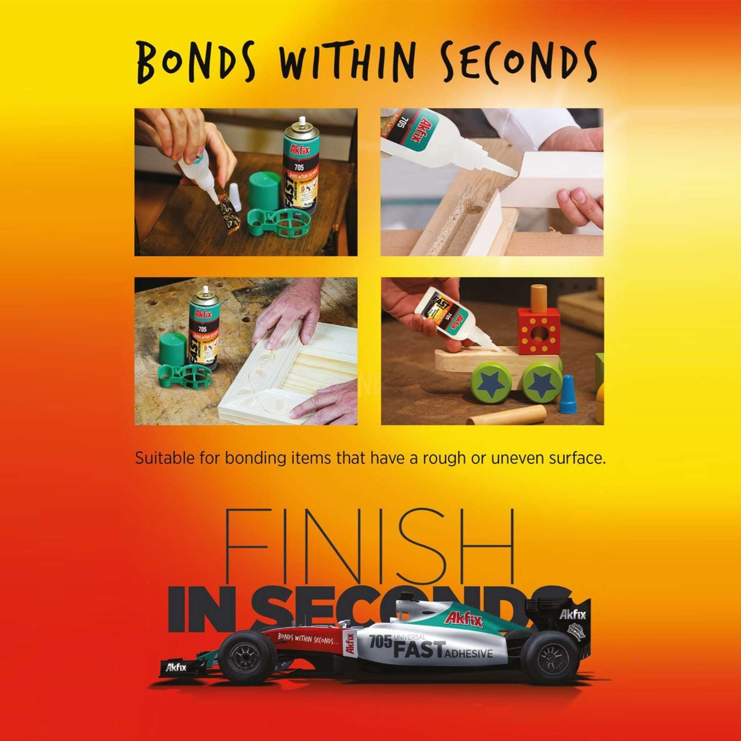 Akfix-GA060 705 Fast Adhesive CA Glue (1.76 oz.) with Activator (6.76 fl oz.) [Clear Super Glue Adhesive and Accelerator Spray] - 3 Pack