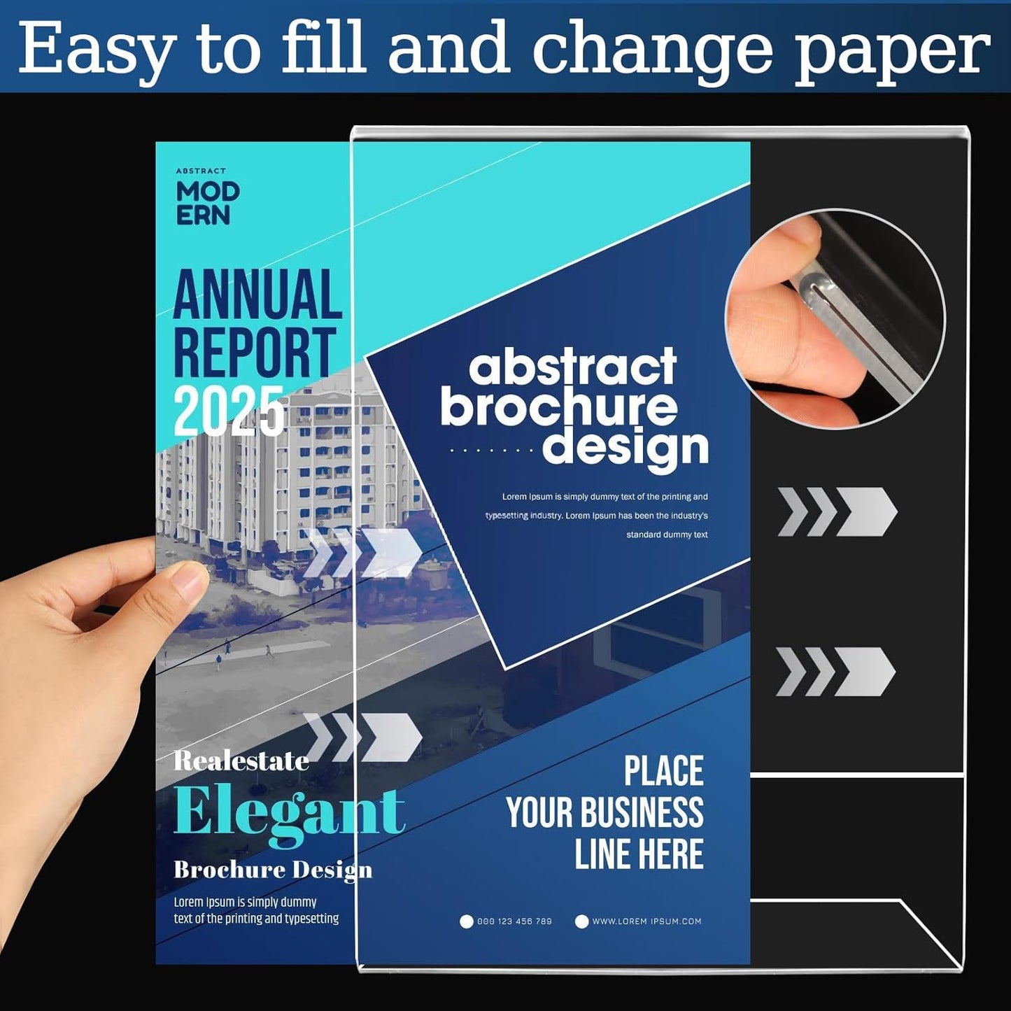 12 Pack 8.5x11 Inch Acrylic Sign Holder Clear Plastic Table Paper Display Stand L-Shape Vertical Menu Holder Stand Picture Photo Flyer Display Stand for Desktop Flyers, Documents, Office, Restaurants