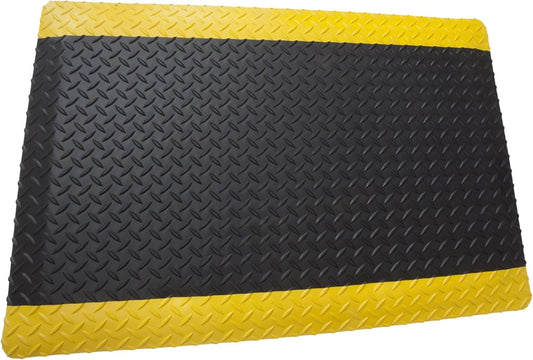 Rhino Mats, American Classic Diamond Anti-Fatigue Mats, Industrial Ergonomic Comfort Standing Mat for Work, Home, Garage, Office, Kitchen or Anywhere (Black/Yellow 1" Thick, 2 FT. x 8 FT.)