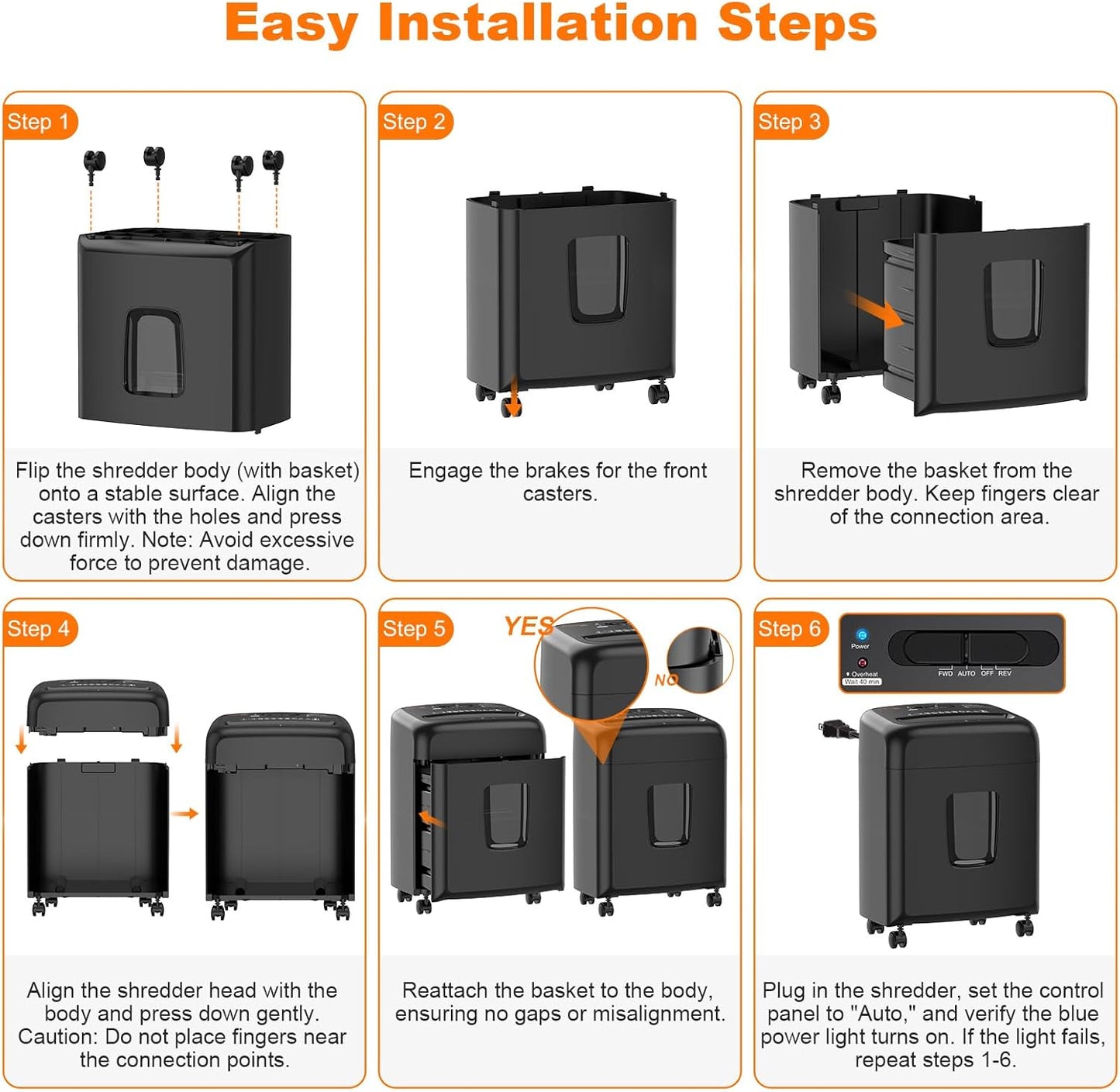 Bonsaii 8 Sheet High Security Micro Cut Paper Shredder with 4 Gallon Pullout Basket, Credit Cards/Mail/Staples/Clips Shredder for Home Office Use (C206-G)