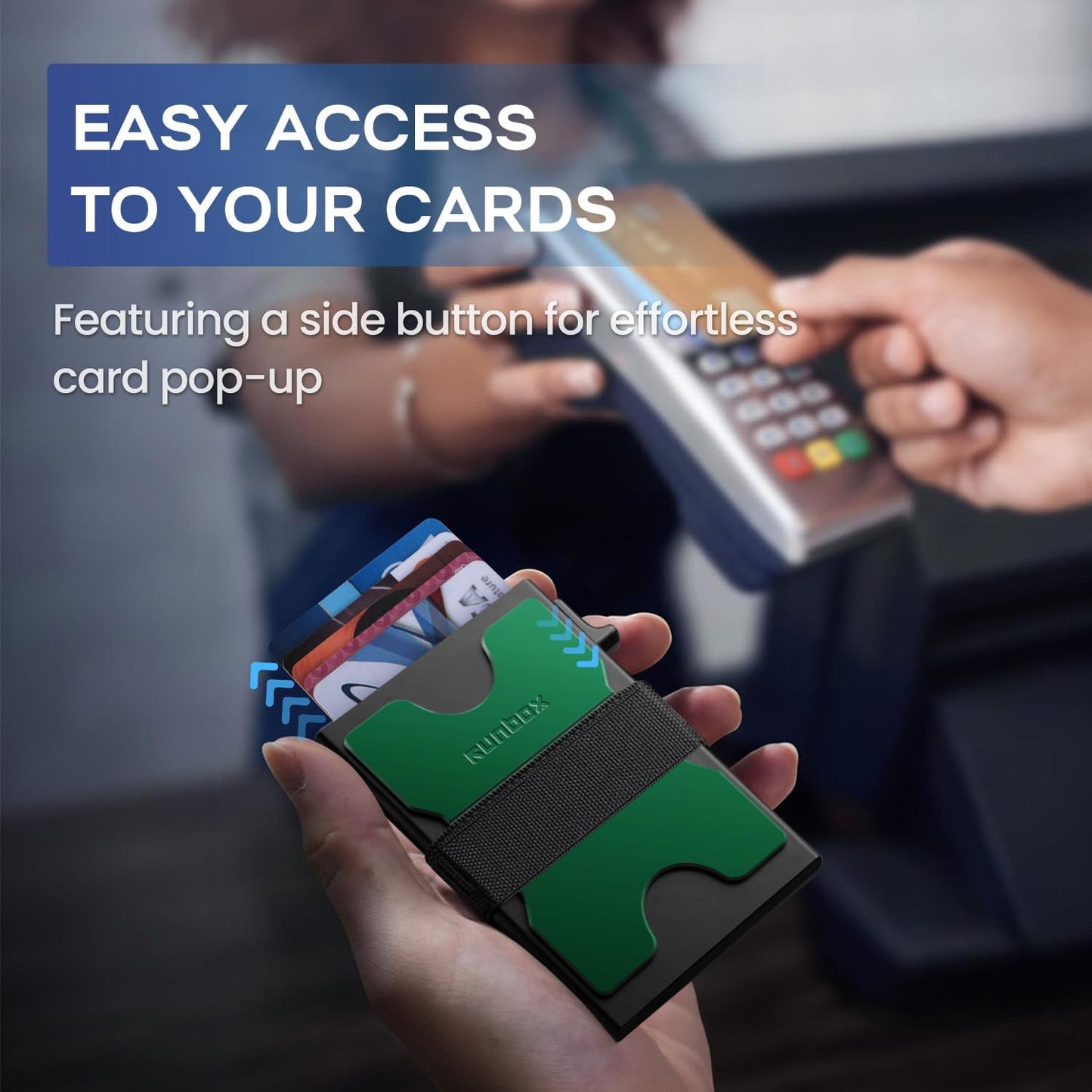 Mens Card Cases, Slim Card Holder Wallet for Men and Women, Minimalist RFID Blocking Wallet with Pop-Up Function, Thin Design, Metal Card Cases Holds 6+6 Cards, Gifts for Men, Men's Accessories