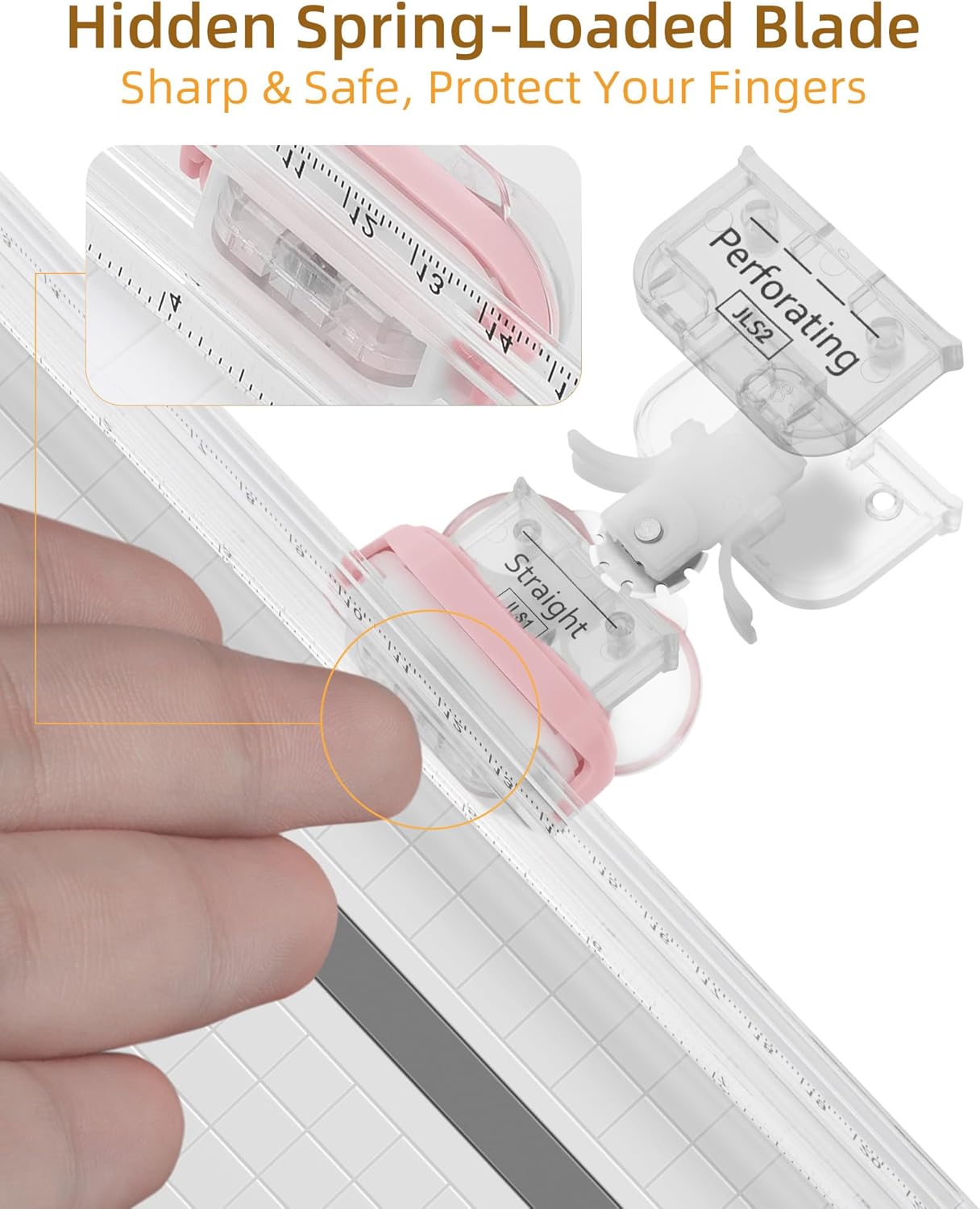 Firbon 3-in-1 Paper Cutter, 9" Compact A5 Paper Trimmer with Straight Cut, Scoring & Perforating Blades for Cardstock, Scrapbooking, Crafting, Labels & Home Office (Pink)