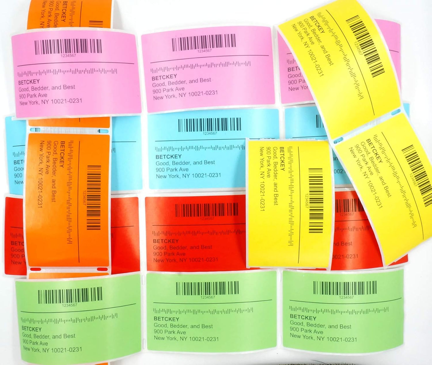 BETCKEY Colored Labels Compatible with Dymo 30277 (9/16" x 3-7/16") File Folder(2-up) Labels, Compatible for Dymo LabelWriter Thermal 450, 4XL & Zebra Desktop Printers [1 Roll, Red]