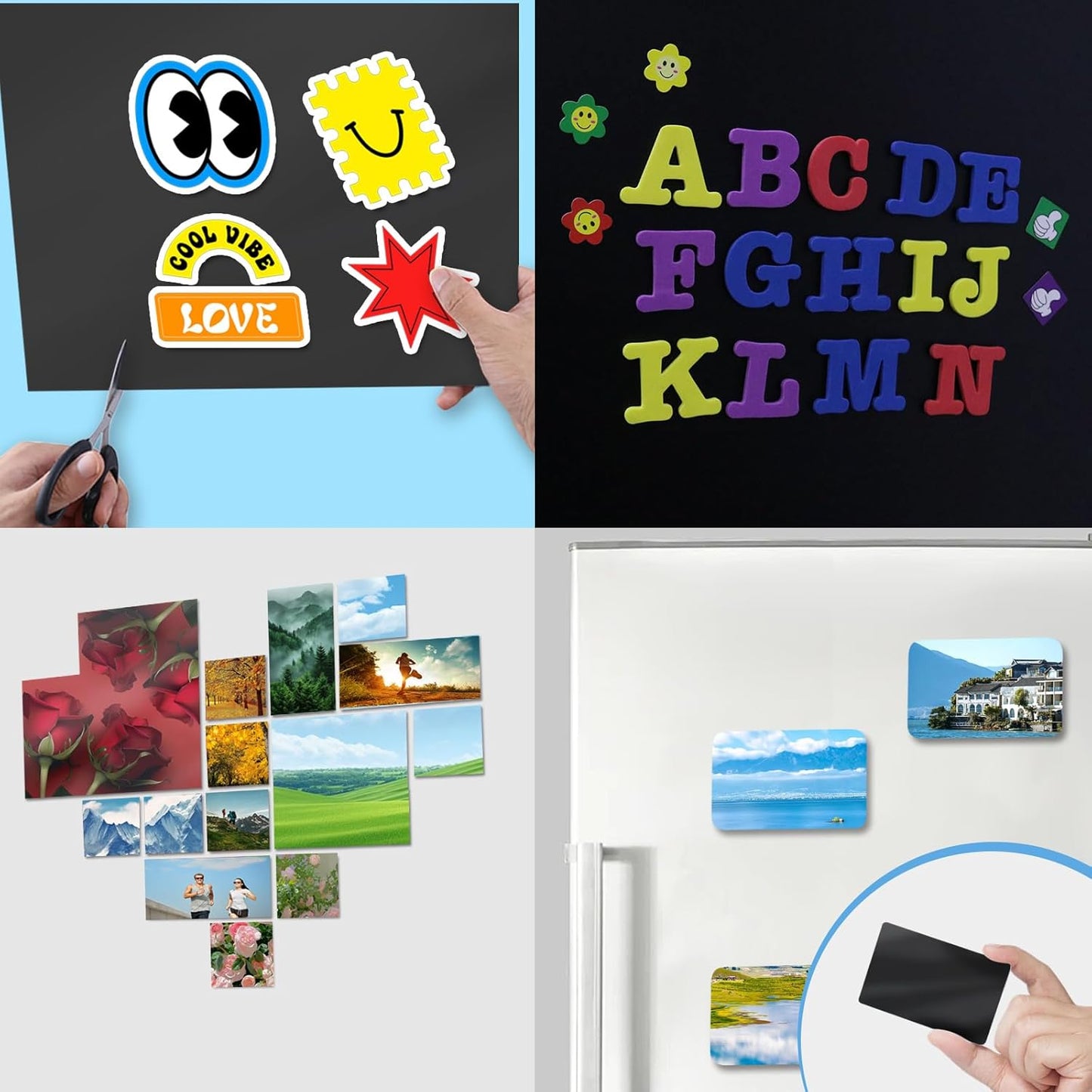 Magnetic Sheets with Adhesive Backing,8.5" x 11"(Pack of 8),30 mil Thick Cuttable Flexible Magnet Sheets for DIY Crafts,Photos and Stickers,Magnetic Paper Sheets with Strong Self Adhesive