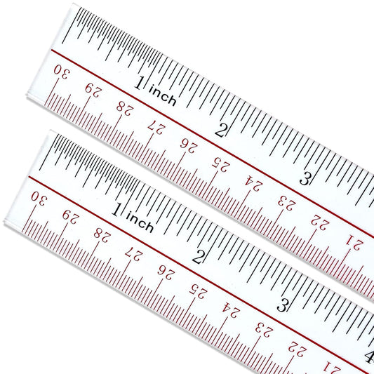 Ruler 12 inch, Clear Plastic inch Ruler, Apply to Rulers for Kids and Office Use Measuring Tools, Transparent Metric Straight with Inches Centimeters, Set Pack of 2, Ruler 12 inch-14