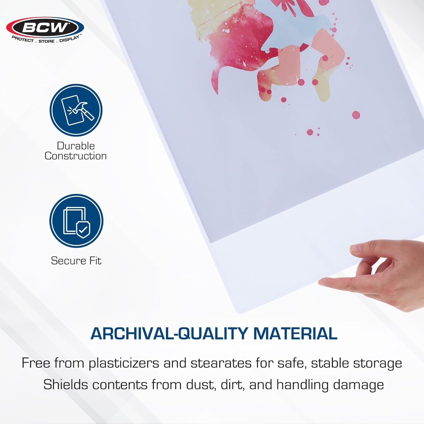 BCW 12x18 Topload Holder - 10ct | Rigid Plastic Protection for 12x18 Lithographs, Posters, Prints | Durable Clear Sleeves for Photos, Artwork, Documents | Safe Storage and Display