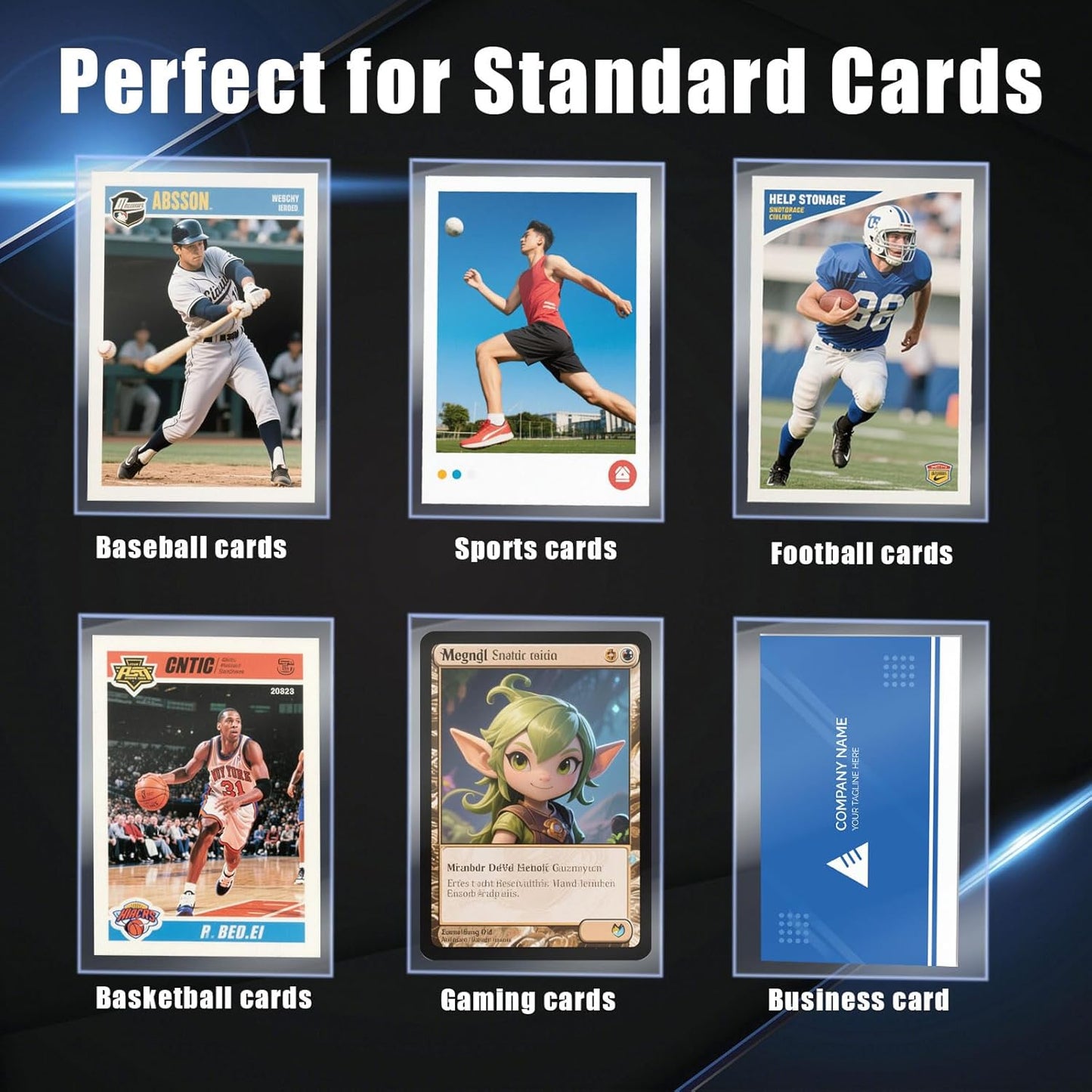 Card Sleeves, 600 CT Soft Card Protectors for Trading Cards with 1CT Hard Card Holder, Clear Topload Card Cover for Football, Baseball, Sports, MTG, TCG Game, Photo Card Collectible Storage