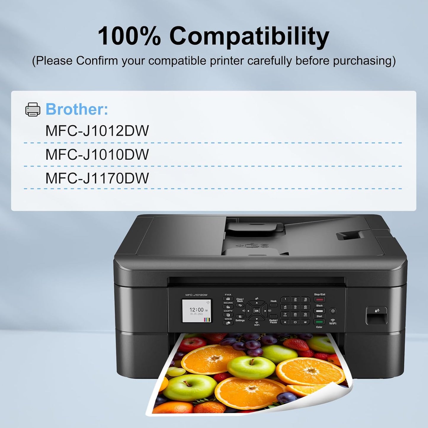 LC401XL Ink cartridges Compatible Replacement for Brother MFC-J1010DW MFC-J1170DW MFC-J1012DW Printers(4 Pack, BK/C/M/Y)