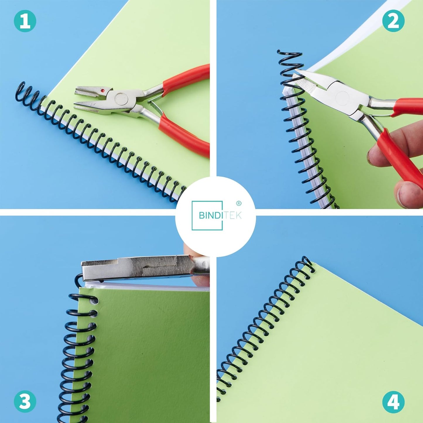 Binditek 50 Pack Plastic Spiral Binding Coils, 20mm(3/4"), 170 Sheet Capacity, 4:1 Pitch, Black, 48 Loops, for Letter Size, for Students and Coworkers