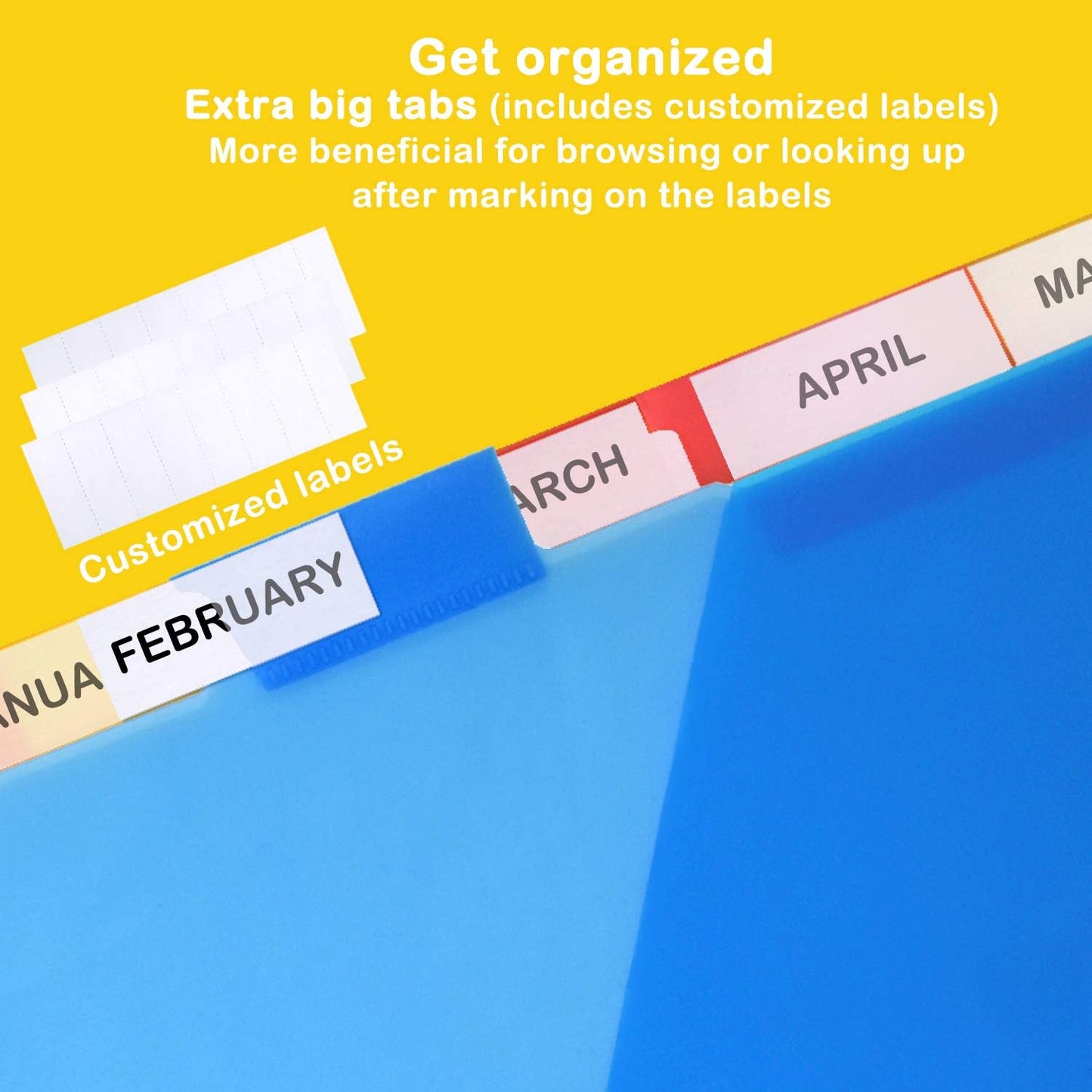 Plastic 8-Tab Dividers with Two Pockets - 3 Sets, Pocket Dividers for 3-Ring Binders, Multi-Color Binder Dividers, Total 24 Tabs