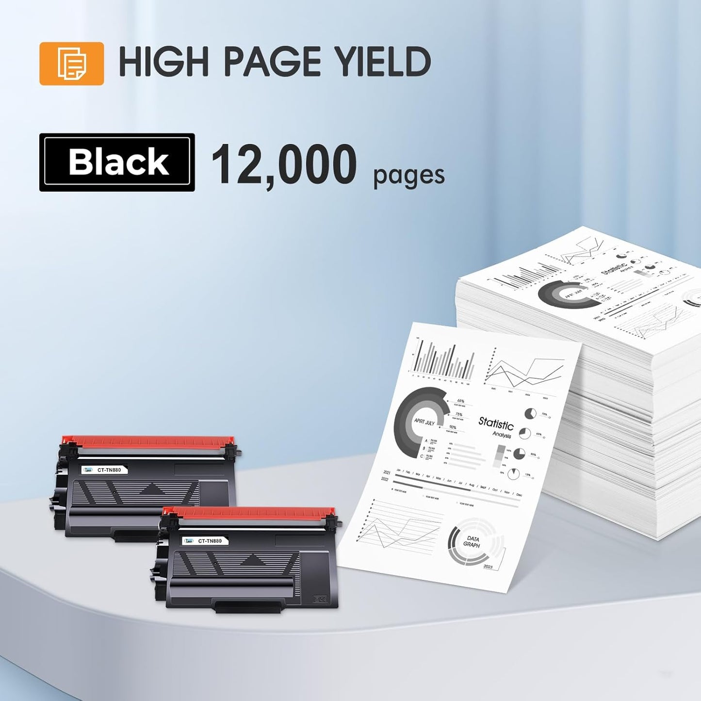 TN880 TN-880 TN 880 Toner Cartridge 2-Pack Compatible for Brother TN880 Super High Yield Black Toner Cartridge for Brother HL-L6200DW L6200DWT L6400DW L6400DWT MFC-L6700DW L6800DW L6900DW Printer