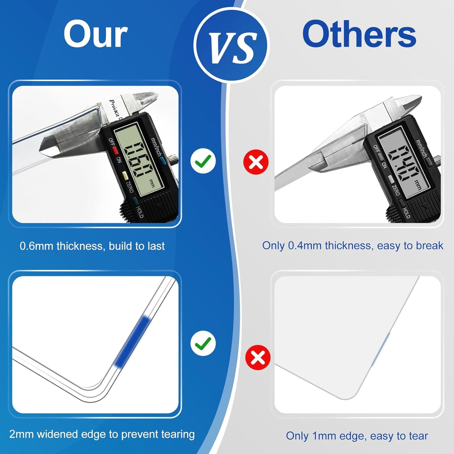 100 Pcs Card Protector ID Name Badge Holder 4 x 3 Inches Clear Plastic Horizontal No Zipper ID Card Holder