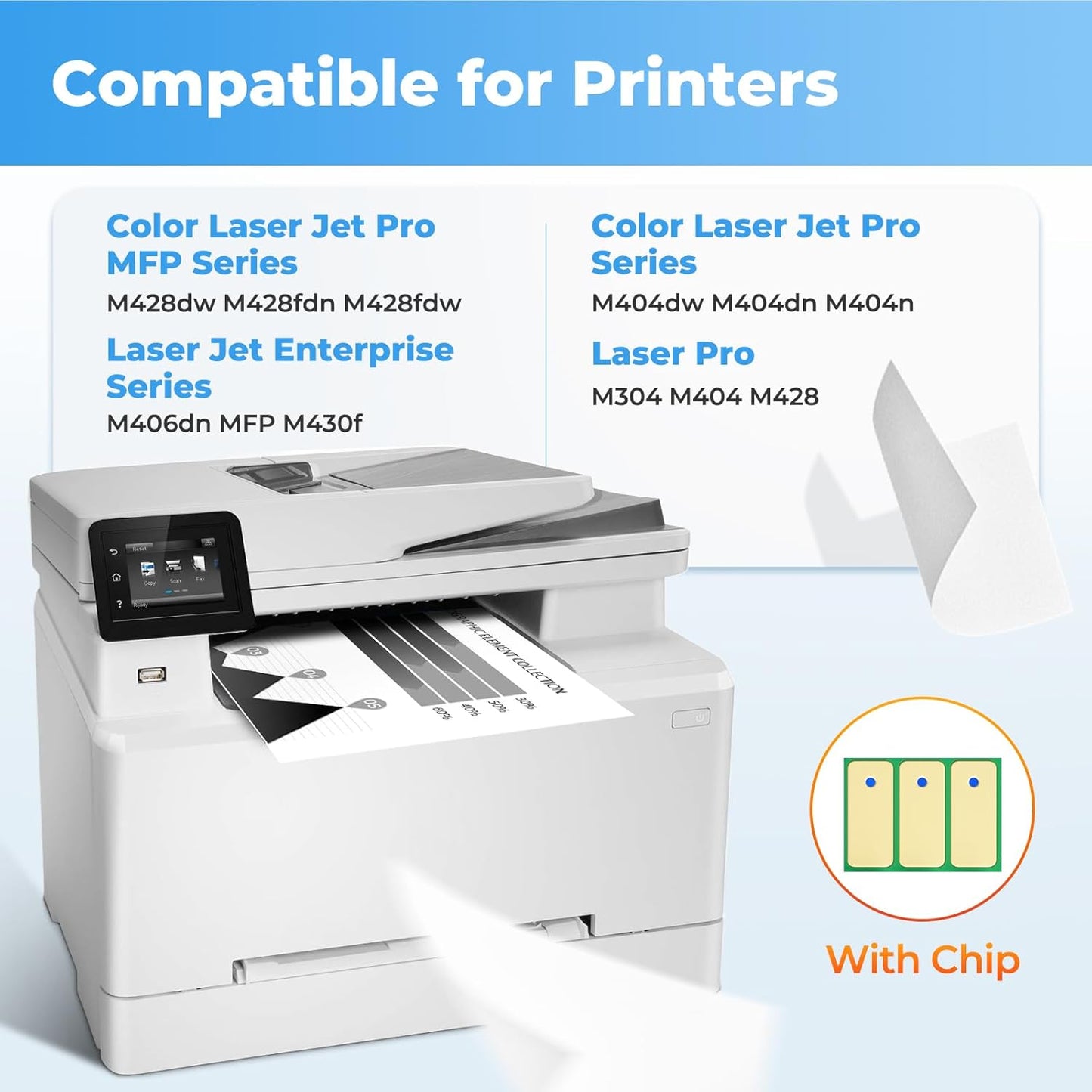 58A Toner Cartridge Black for Laser Jet Enterprise M406dn Pro M404dw, Compatible with HP 58X CF258X Toner Cartridges for HP58A CF280A Color Laser Jet Pro M404dw M404dn Enterprise M406dn MFP M428fdw