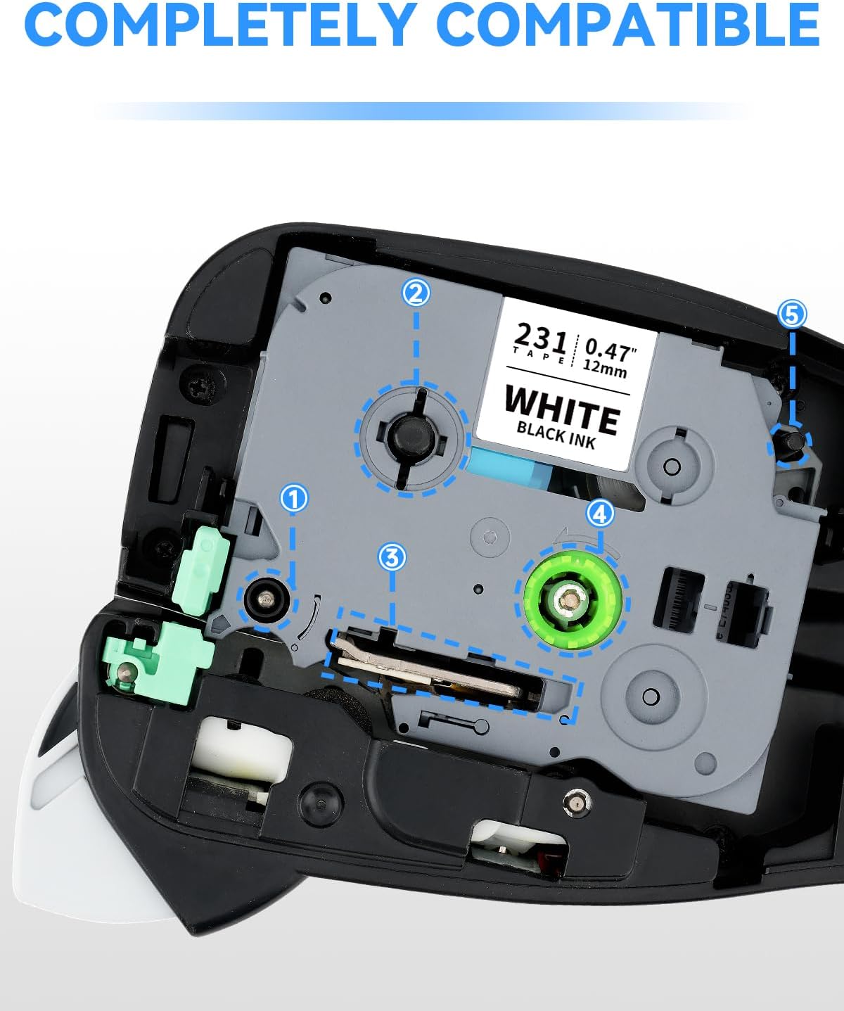 6-Pack TZ Tape 12mm 0.47 Laminated Multi Color Tape Compatible with Brother P Touch TZe-231 Tz231 431 531 631 731 Label Maker Tape, Work with P Touch PT-H110 PT-D210 D400 D600 1290 2040