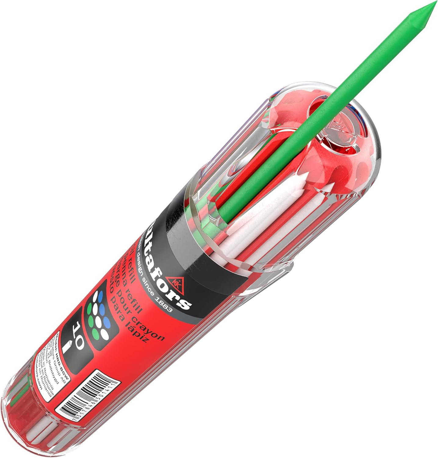 Hultafors Tools 650140U Dry Marker Refills HRD, Heavy Duty, Multi-Purpose, Blue, Green & White, 10 Leads