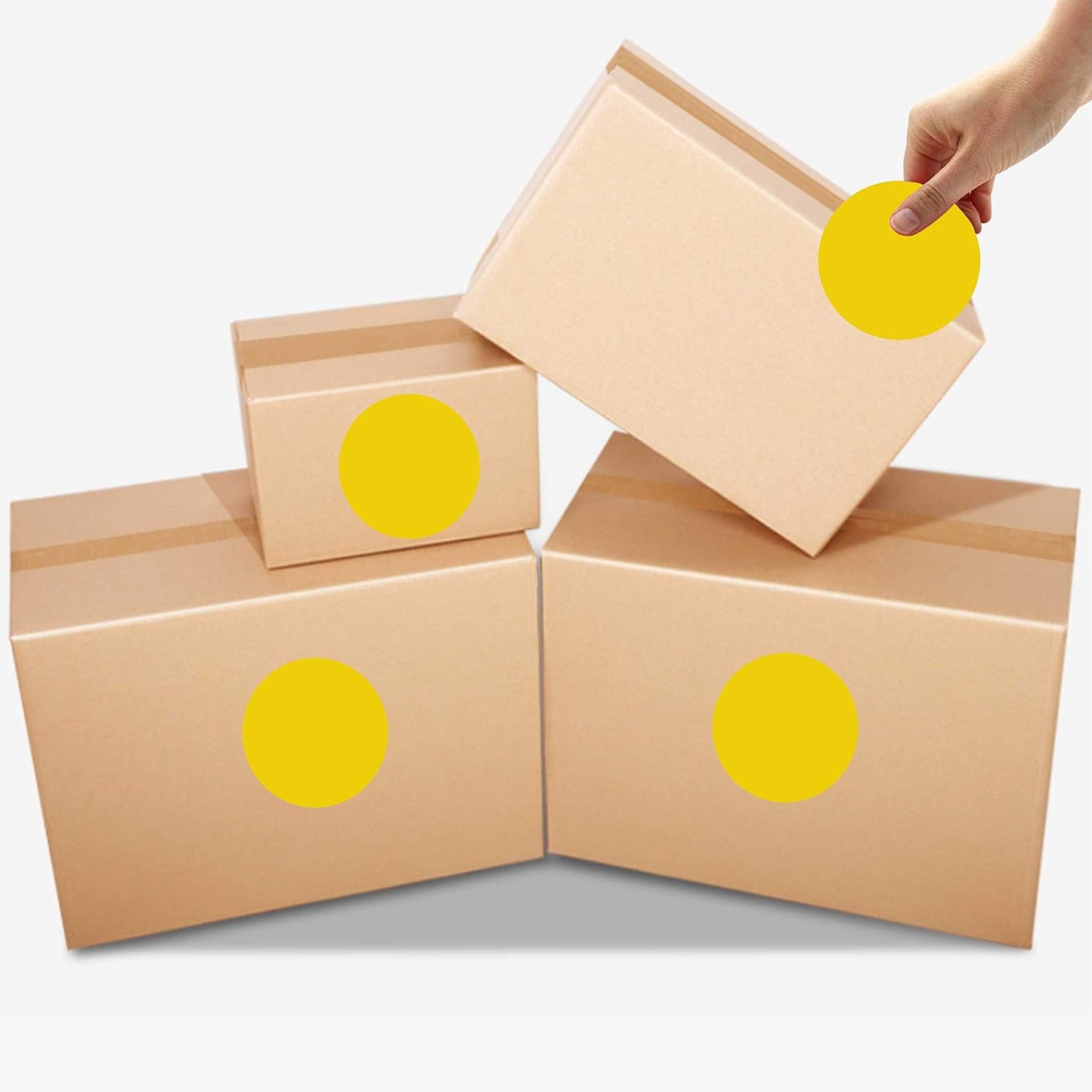 PARLAIM 3 Inch Round Color-Code Dot Stickers, 500 Color Coding Circle Labels per Roll Dispenser Box for Inventory, Yellow