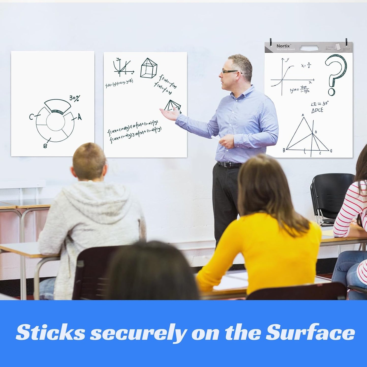 Nortix Sticky Easel Pads, Upgraded Versatile Tabletop Sticky Easel Pad with Dry Erase Surface for Meeting/Training/Doodling, 20x23 Inches, 20 Sheets/Pad, 4 Pads