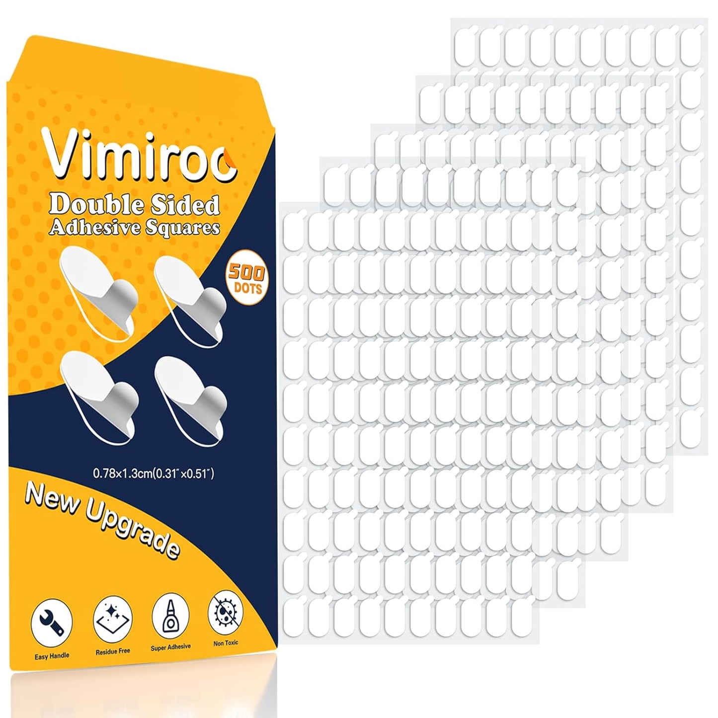 Adhesive Sticky Dots, Putty Sticky Tack, Double Sided Mounting Glue Dots for Wall Hanging, Crafts, Balloons, Poster, Festival, Party, Decorations - 500 Dots