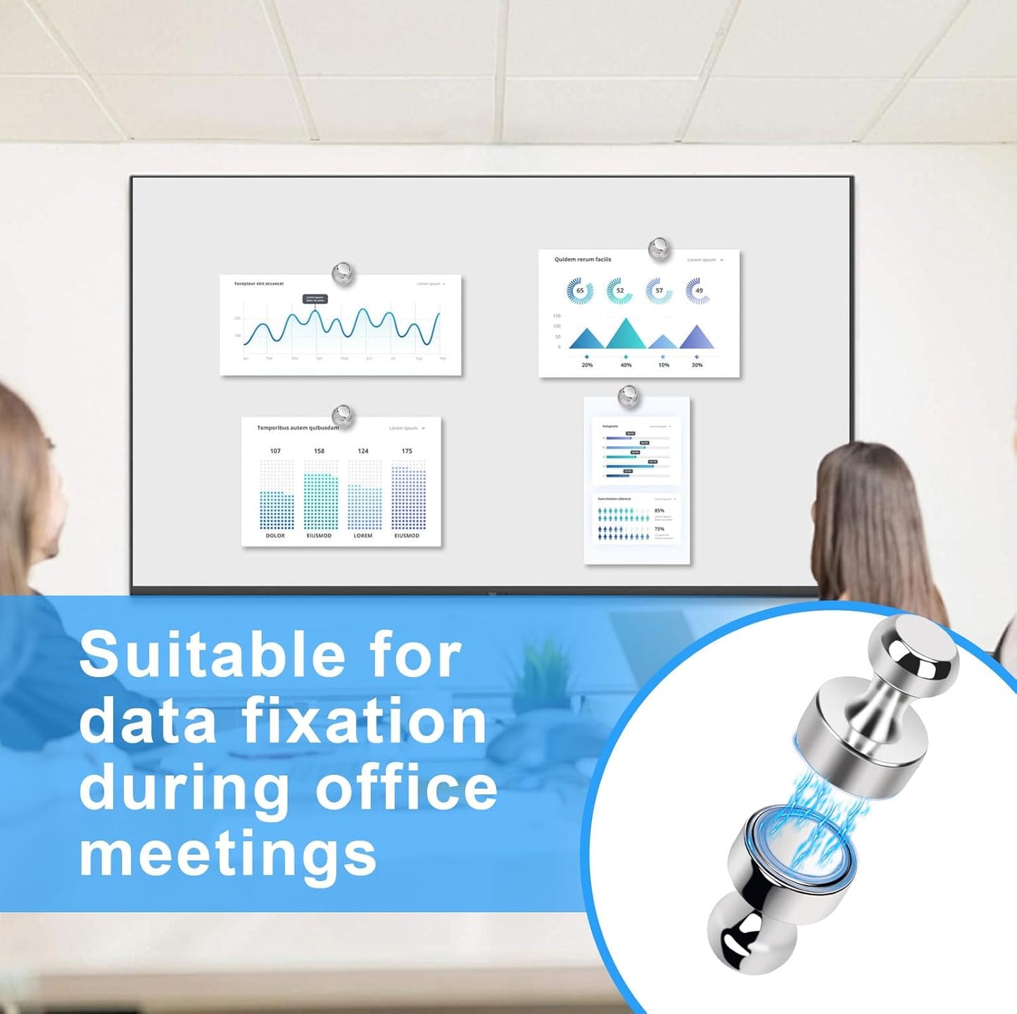 38 Pack Refrigerator Magnets for Whiteboard Small Strong Fridge Magnets Tiny Push Pin Magnetic Neodymium Magnet for Office Classroom Kitchen Home