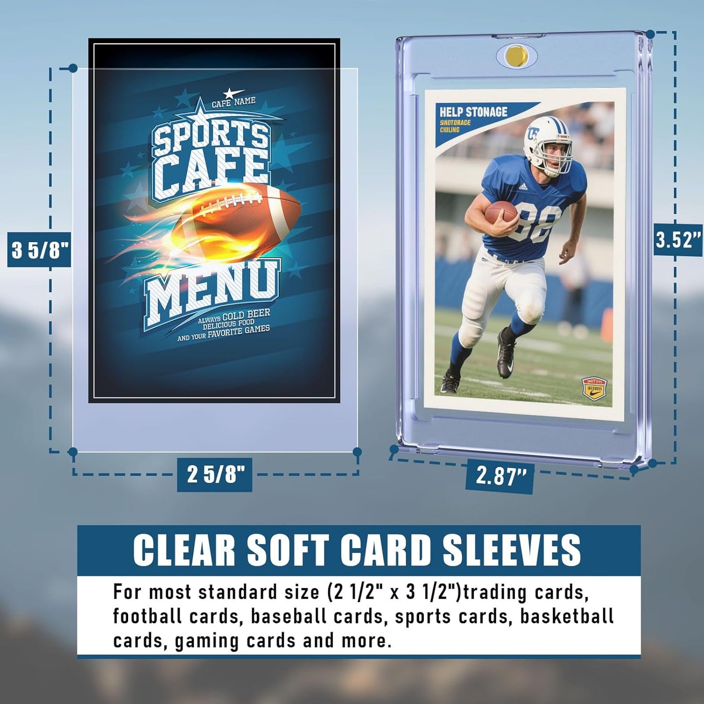 Card Sleeves, 600 CT Soft Card Protectors for Trading Cards with 1CT Hard Card Holder, Clear Topload Card Cover for Football, Baseball, Sports, MTG, TCG Game, Photo Card Collectible Storage