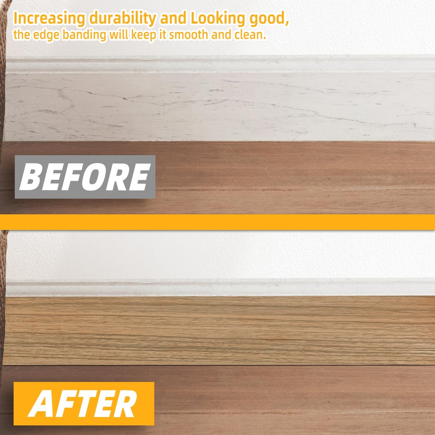 GSCIT Club Natural Walnut Wallpaper, 15.7 inch X 25ft Self Adhesive Wood Grain Repair Tape Patch for Tables, Chairs, Baseboards, Doors, Windows, Floors, Handicraft DIY.