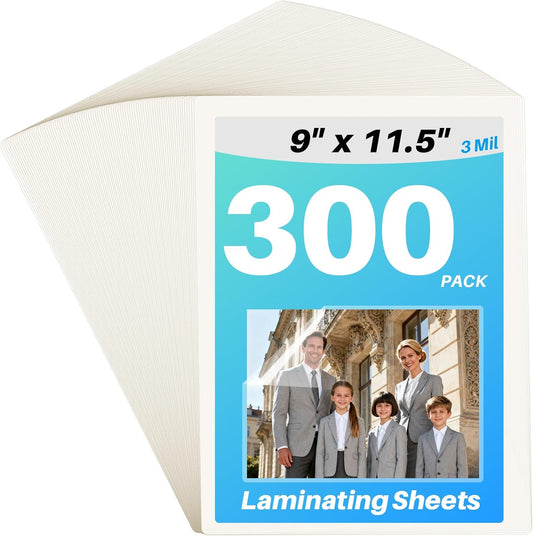 Calenzana 300 Pack 8.5 x11 Laminating Sheets，9 x 11.5 inch Thermal Laminating Pouches，3 Mil