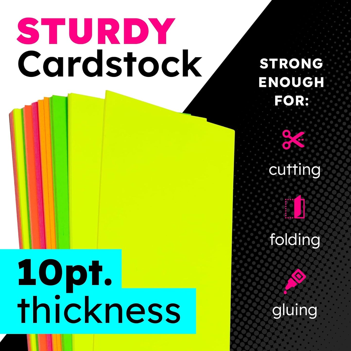 Hygloss Small Poster Board 4x11 - 50 Neon Pink Single Color Poster Boards Bulk Pack - 10 Pt. Thickness Colored Poster Board Paper for Projects, Flash Cards, Signs - Posterboard Multipack 4" x 11"