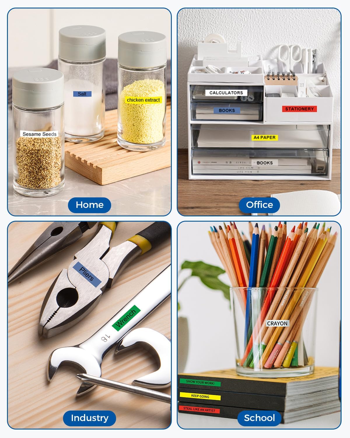 Unismar 6-Pack Compatible for Brother P Touch TZe-231 B31 431 531 631 731 TZe TZ Tape 12mm 0.47 Laminated Flu.Orange/White/Red/Blue/Yellow/Green for Ptouch PT-D220 D210 D400 D410 PTH110 Label Maker