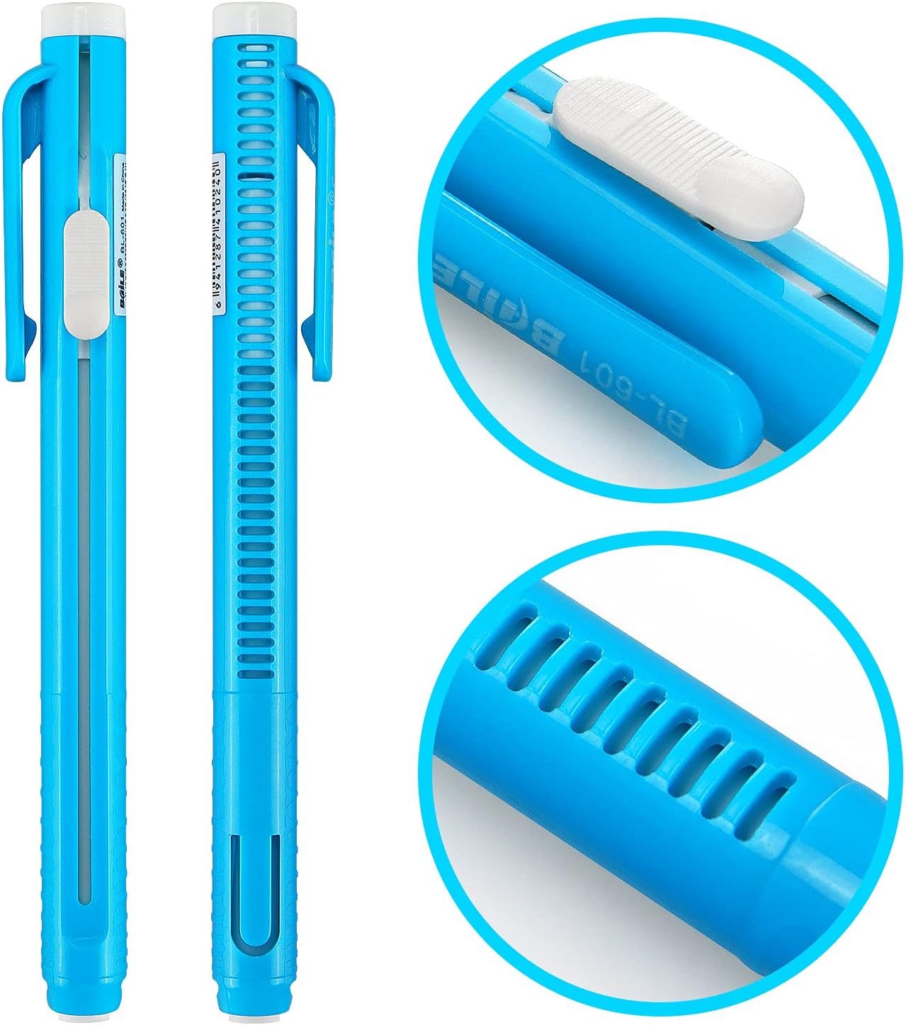 Retractable Mechanical Eraser Pen, Pen-Style Erasers Assorted Color, 4 Pack