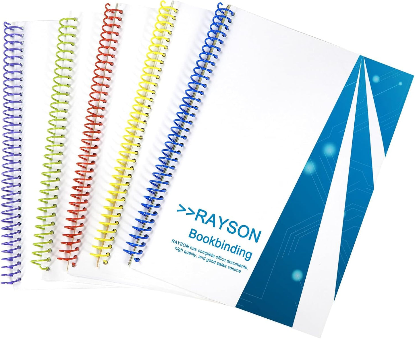 Rayson 5/8" Plastic Coil bindings Spines, 15.9mm Multicolored Spiral Binding Coil 4:1 Pitch, 140 Sheets Capacity, 100/Box for Business and Educational Purposes