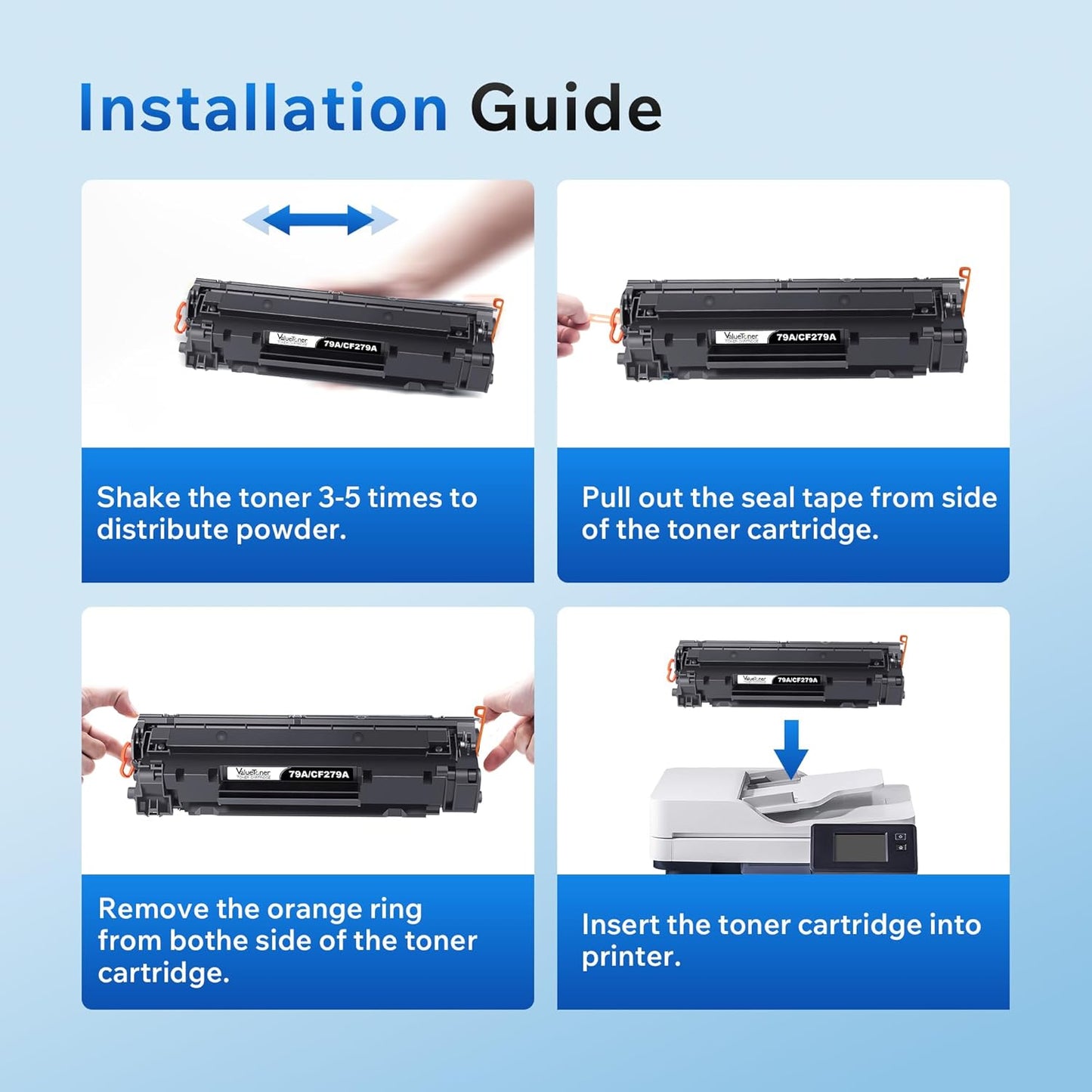 Valuetoner Compatible Toner Cartridges Replacement for HP 79A CF279A Work for Laserjet Pro M12, M12a, M12w, MFP M26, MFP M26a, MFP M26nw (4-Pack)