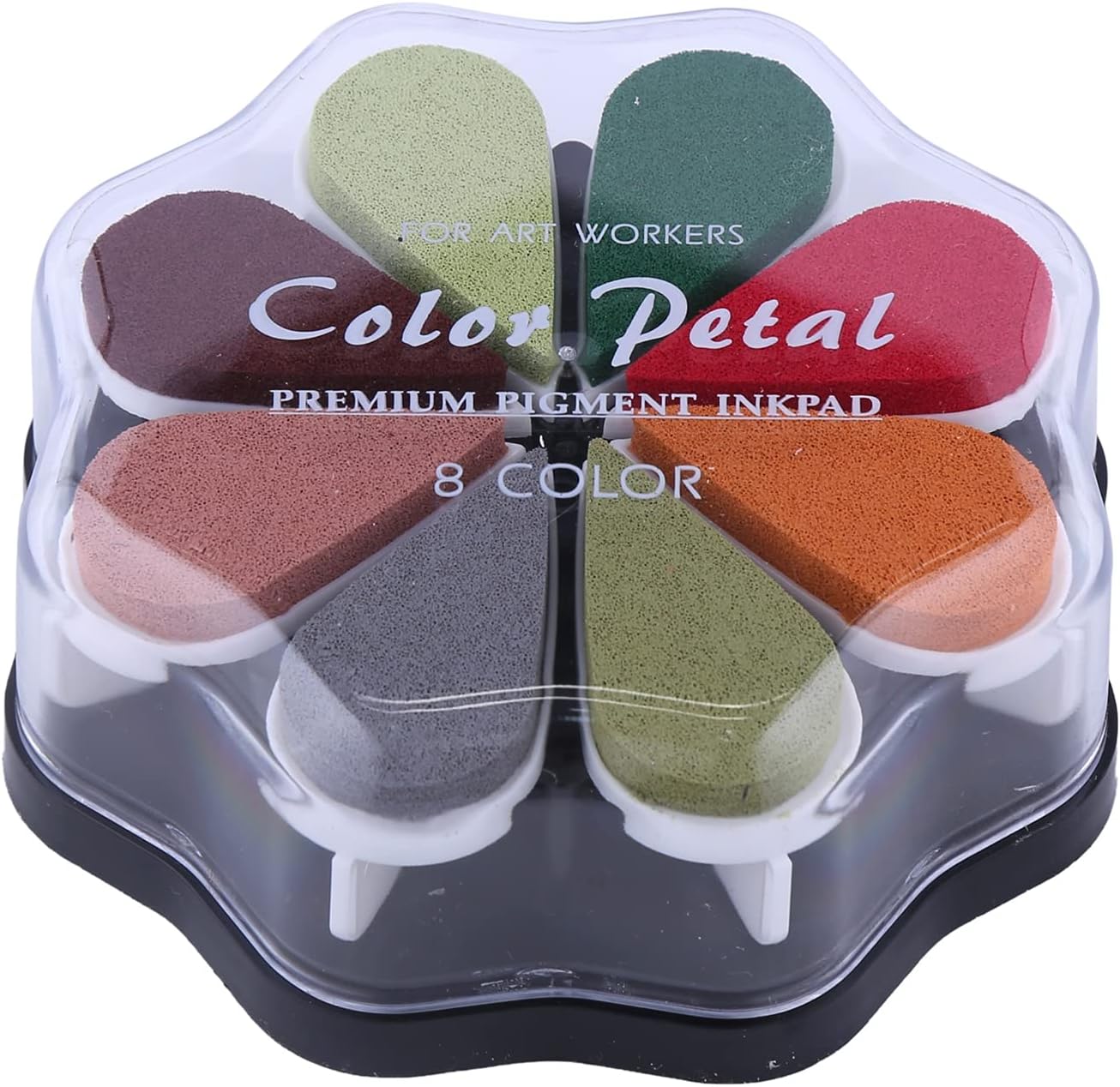Petal Ink Pads for Rubber Stamps Waterdrop Shaped Stamp Pads with 8 Assorted Colors (Set 1004)
