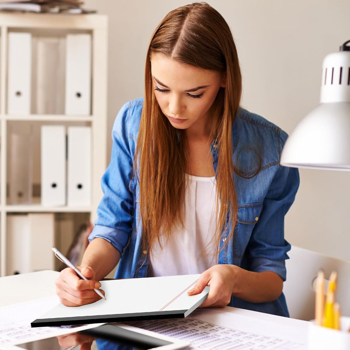 Legal Pads 8.5 x 11 White Note Pads 2 Pack - Double-Sided Printing & Perforated College Ruled Sheets - 30 Sheets Premium Thick Paper, No Ink Bleeding - Good for Office Supplies, Homework, Notes