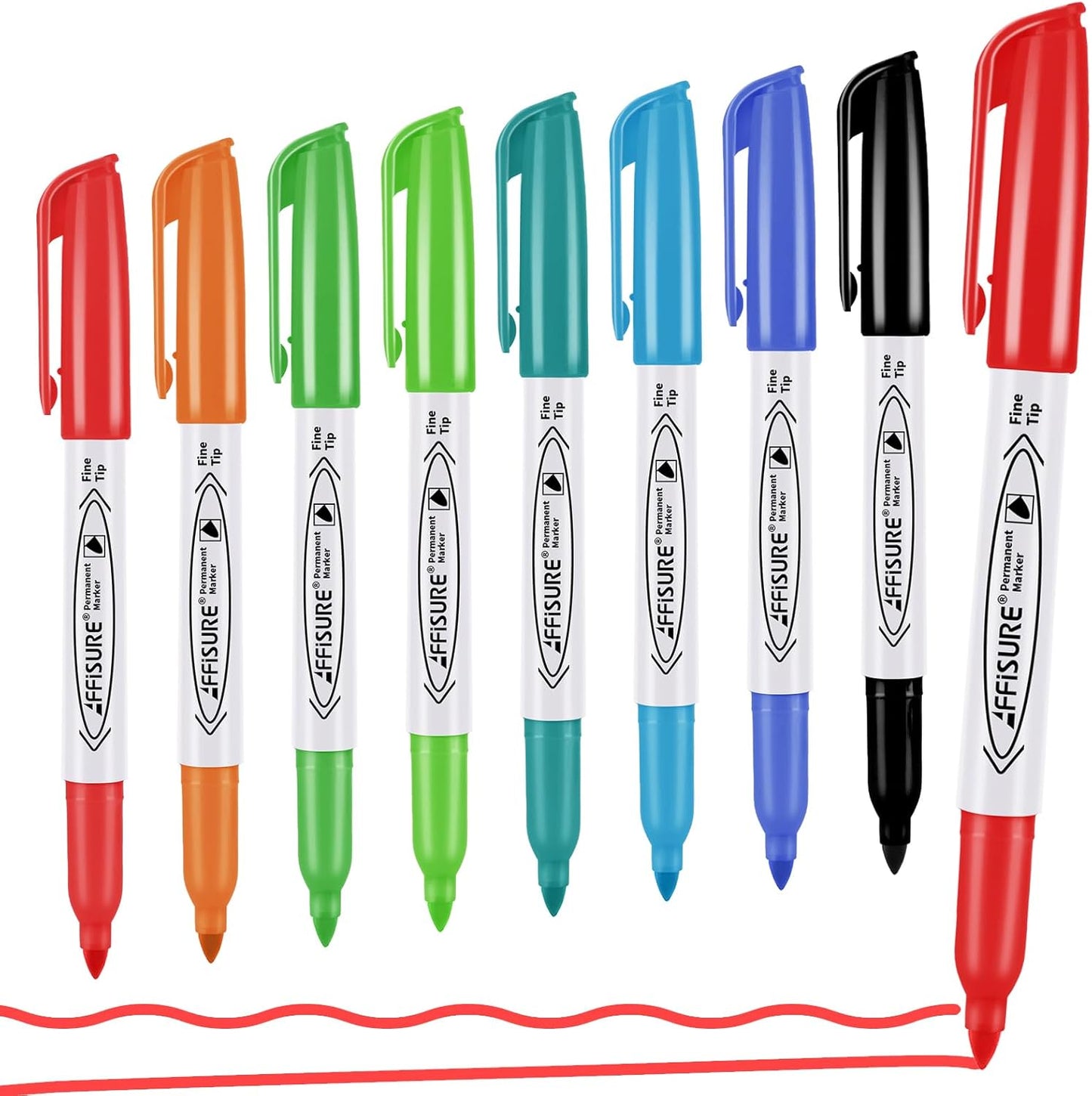 Permanent Markers Assorted Colors Set, 8 Colored Markers 8 Pack, Fine Point，Works on Wood, Plastic, Metal, and More, for Adults, Artist, Taecher, Kids
