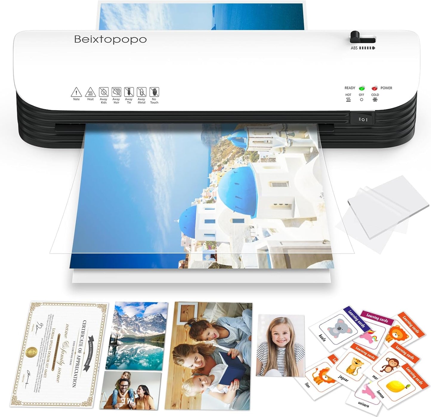 Thermal Laminator, 8.5x11 Laminator, 9 Inch Laminater Machine with 12 Laminating Sheets, A4/A5/A6 Personal Hot Cold Laminating Machine for Home School Teachers Office, Anti-Jam