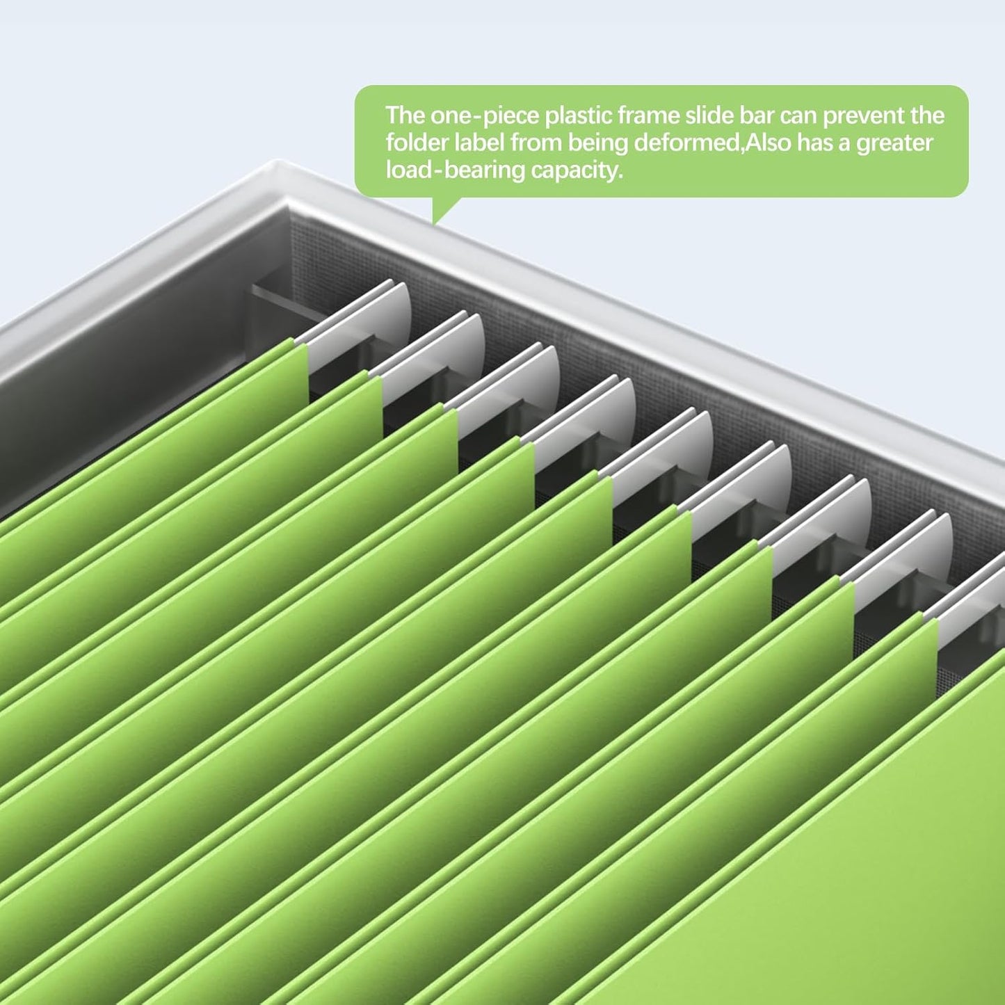 File Organizer Box - File Boxes for Hanging Files with Lid Set of 2 Decorative Hanging Folders Letter Size Organizer with One-Piece Plastic Frame Slides (Grey, 13.2 * 10.1 * 10.1in(2Pack))