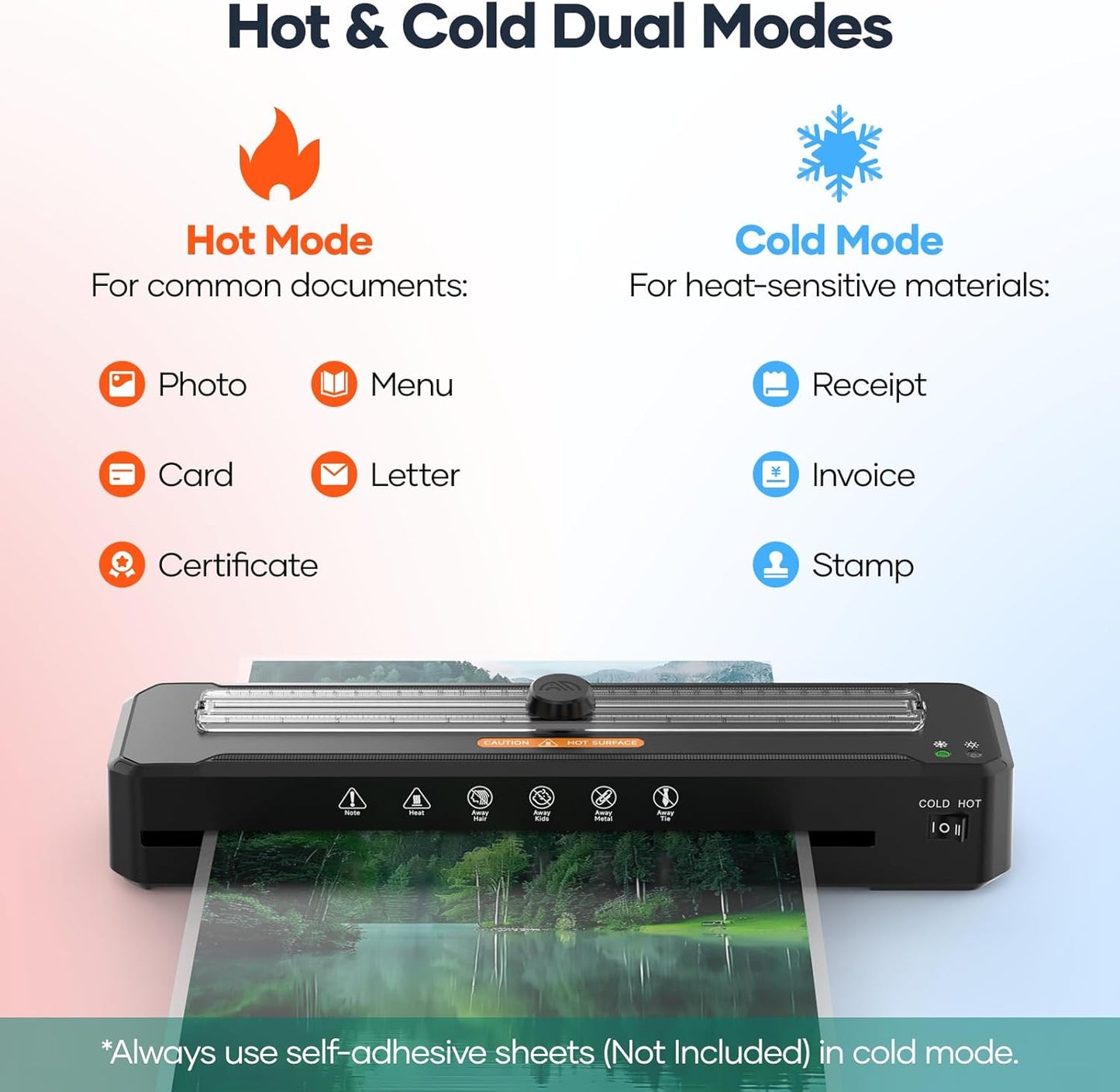 Laminator Machine A3 with 50 Laminating Sheets, Laminator Thermal and Cold with Paper Trimmer Corner Rounder, High-Speed Jam-Free, Low-Noise 13-Inch Laminating Machine(Black)