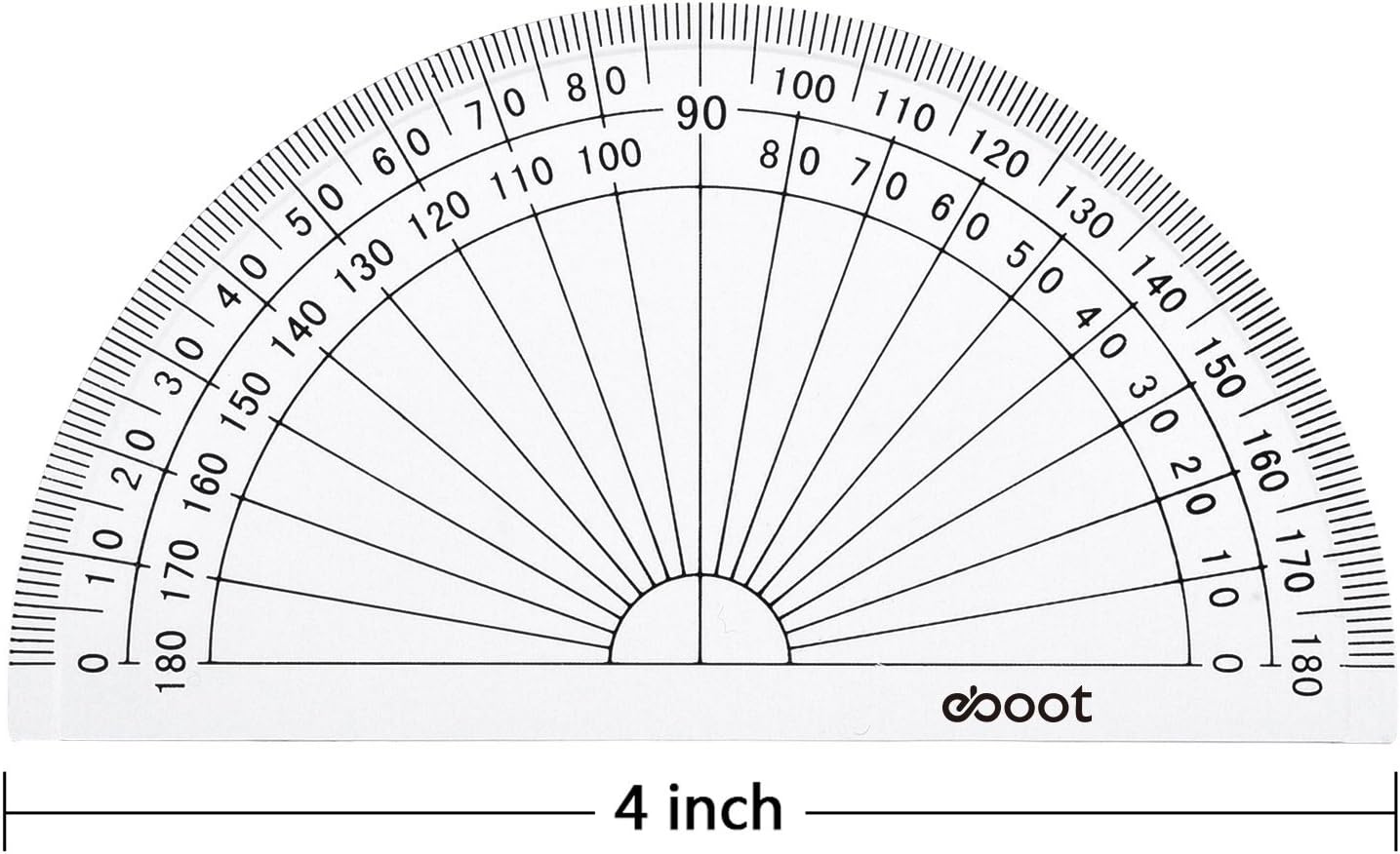 20 Pack Plastic Protractor, 180 Degrees Protractor for Angle Measurement Student Math, 4 Inches, Clear