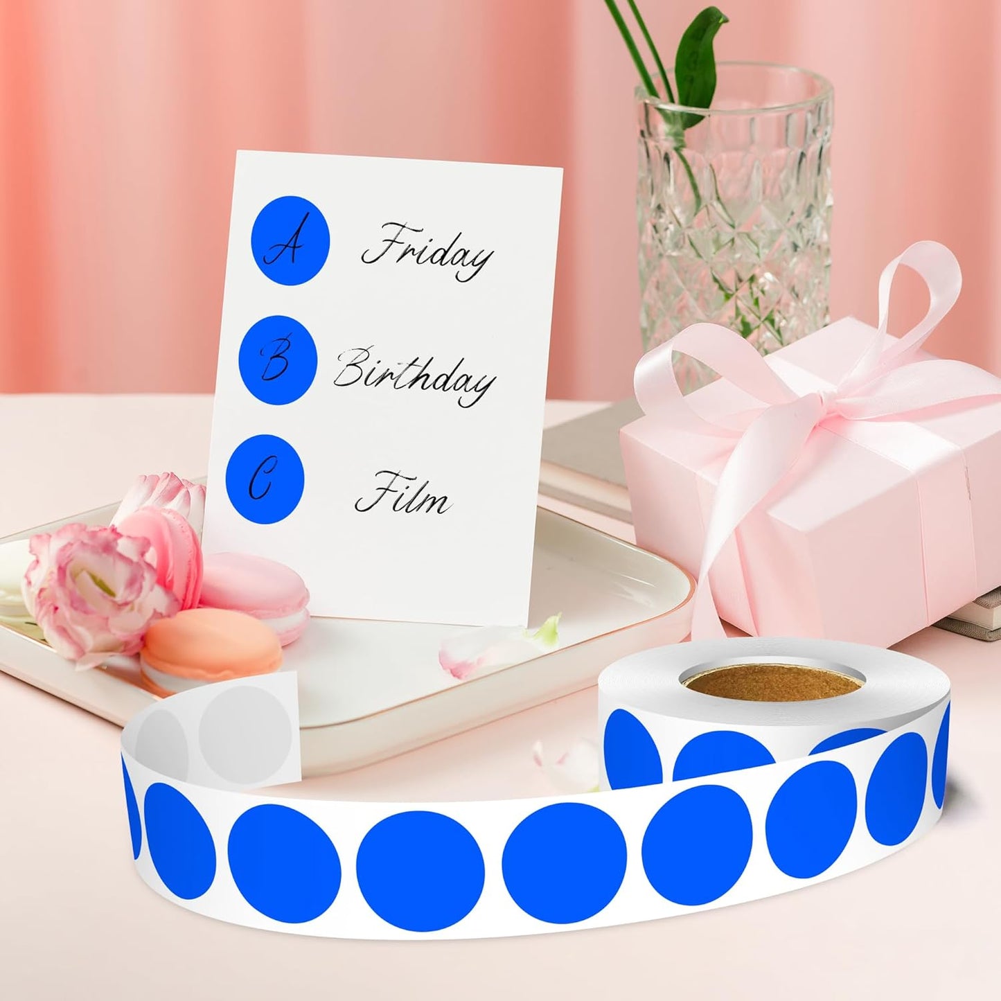 1 Inch Round Color Coding Labels, 1000 PCS Per Roll Blue Color Coded Dot Stickers, Round Color Dot Labels for Organizing, Filing, and Storage