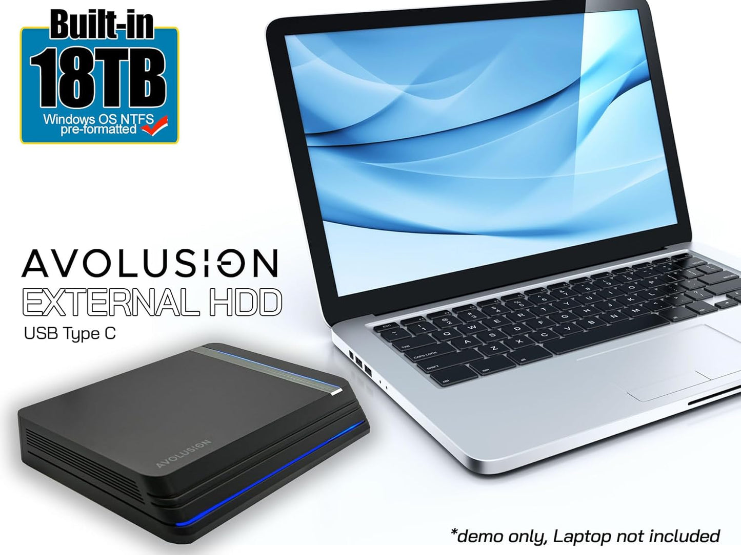 Avolusion PRO-X USB 3.0 External Hard Drive for WindowsOS Desktop PC/Laptop - (18TB) (Renewed)