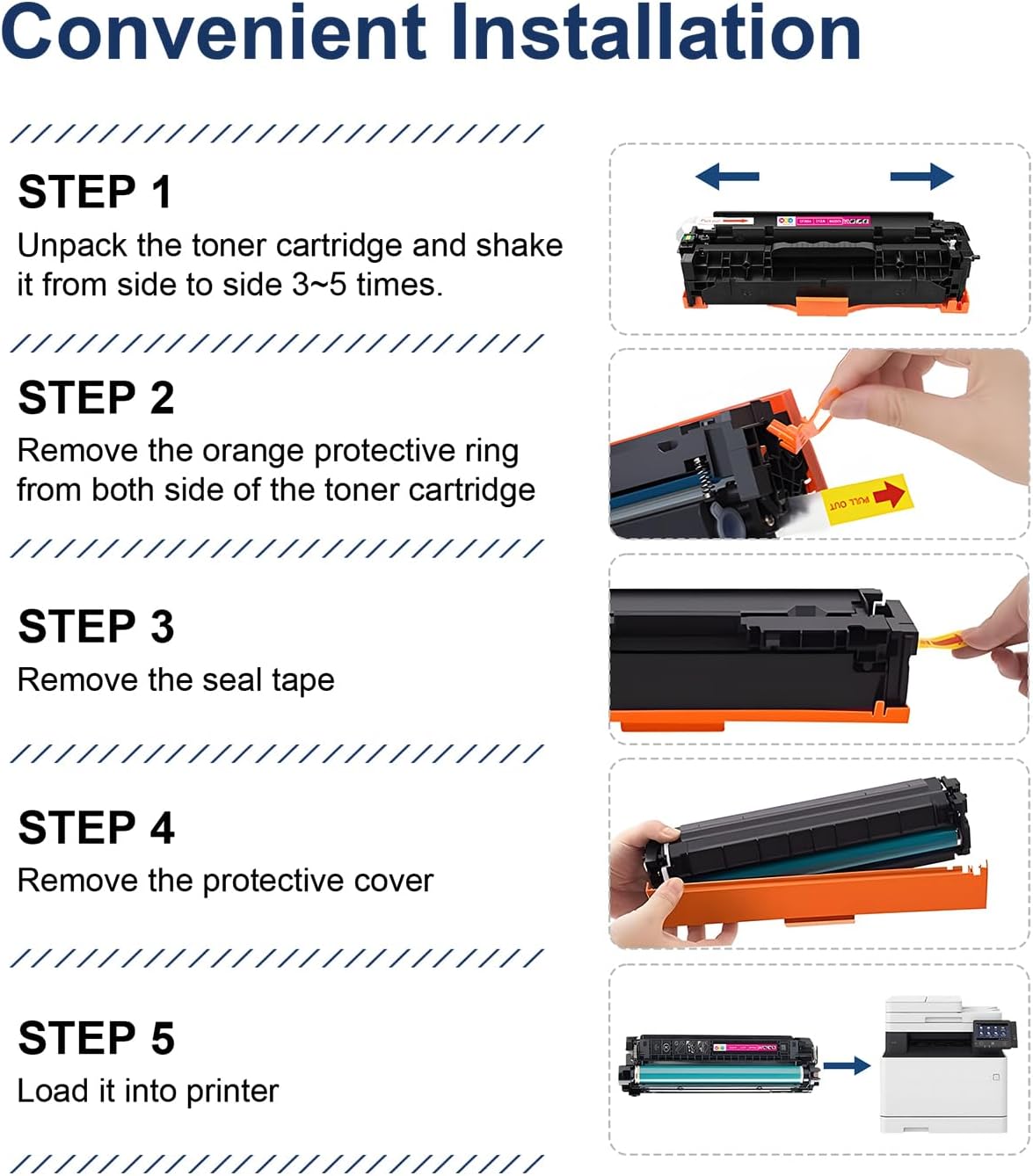 312A Remanufactured Toner Cartridges 4 Pack (with Chip) Replacement for 312A Toner Cartridge Color Laser Pro MFP M476 Series M476dn M476dw M476nw Printer (Black, Cyan, Magenta, Yellow)