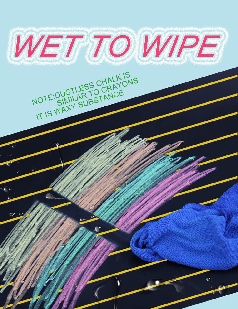 Non-toxic Dustless Chalk With Holder for Kids Colored Chalk Whiteboard Art Tool for Blackboard Kids Children Drawing Writing,12PCS