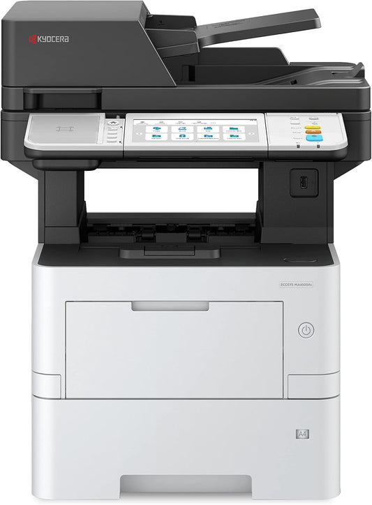 KYOCERA ECOSYS MA4500ifx All-in-One Monochrome Laser Printer (Print/Copy/Scan/Fax), 47 ppm, Up to Fine 1200 dpi, Gigabit Ethernet HyPAS Capable, 7 inch Touchscreen Panel, 512 MB