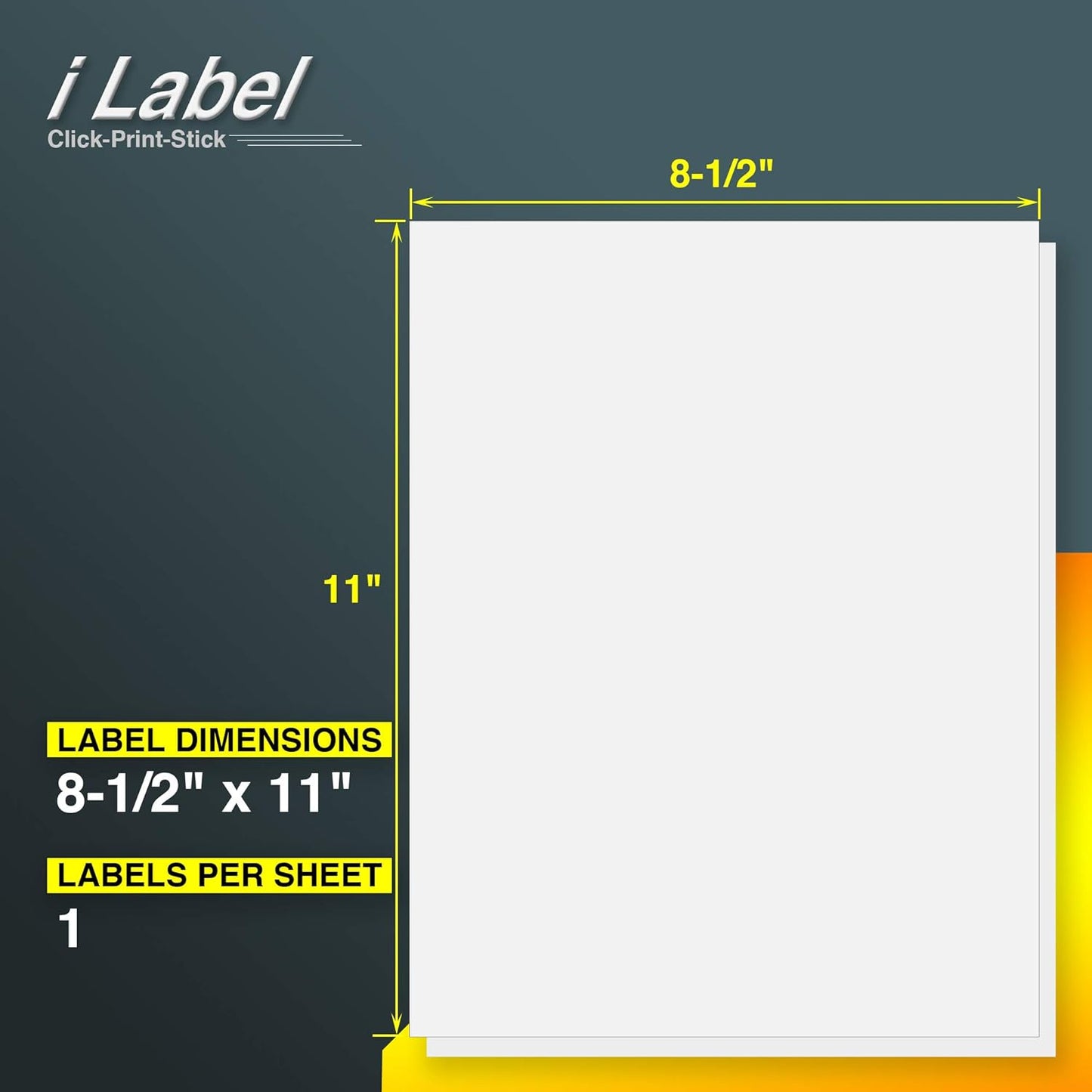 8.5" x 11" Full Sheet Label Sticker Paper for Laser & Inkjet Printers[500 Sheets,500 Labels]