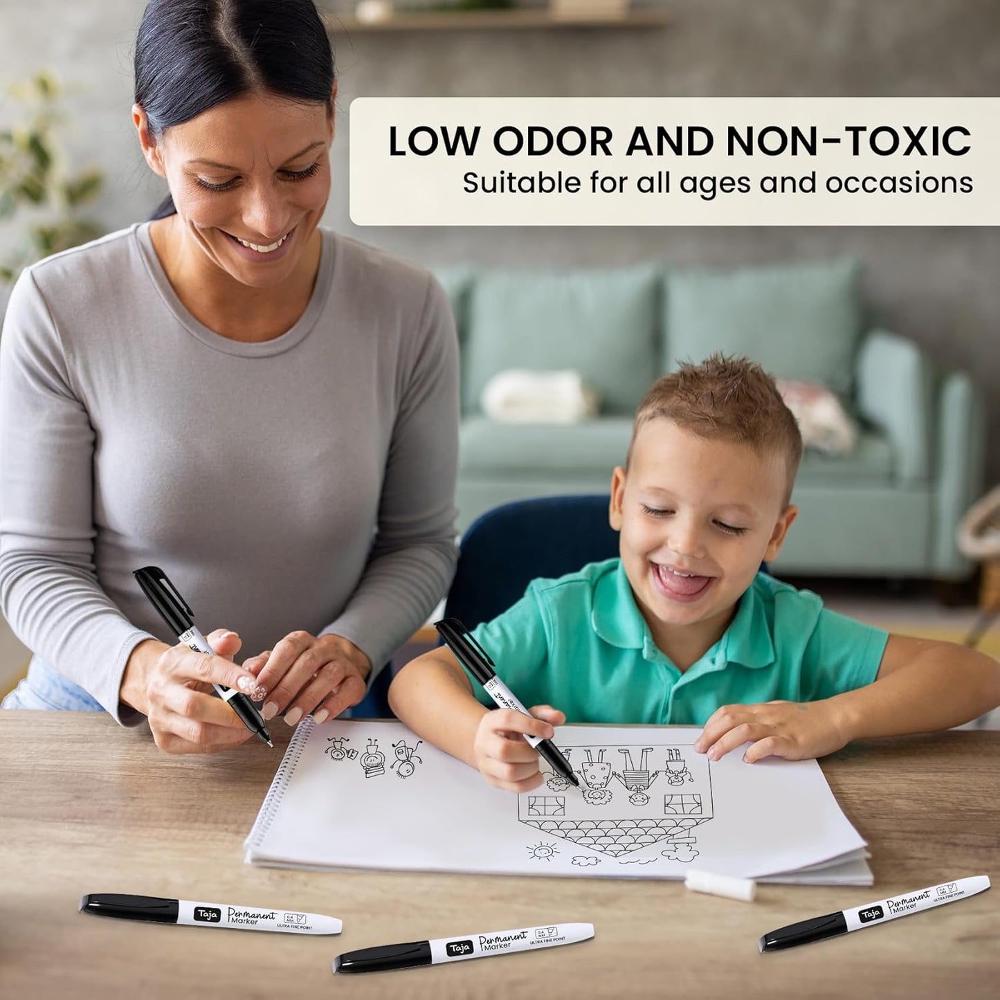 Permanent Markers Ultra Fine Tip, 30 Pack Black Quick-Drying and Fade-Resistant Permanent Markers Bulk Set for Writing and Drawing on Wood, Plastic, Metal, Glass, Ideal for Office School Supplies