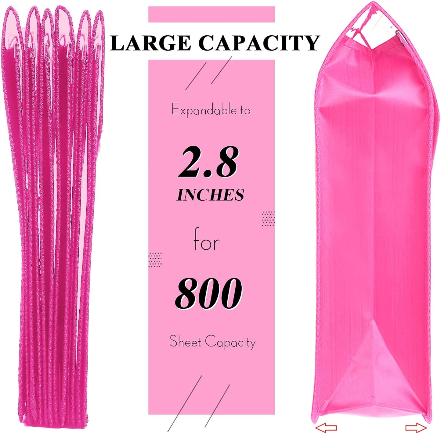 10 Pieces Plastic File Folders Envelope Expanding File Wallet Organizer Documents Folder with Snap Closure and Pocket, A4 Size Waterproof Transparent Pouch(Pink,Horizontal)