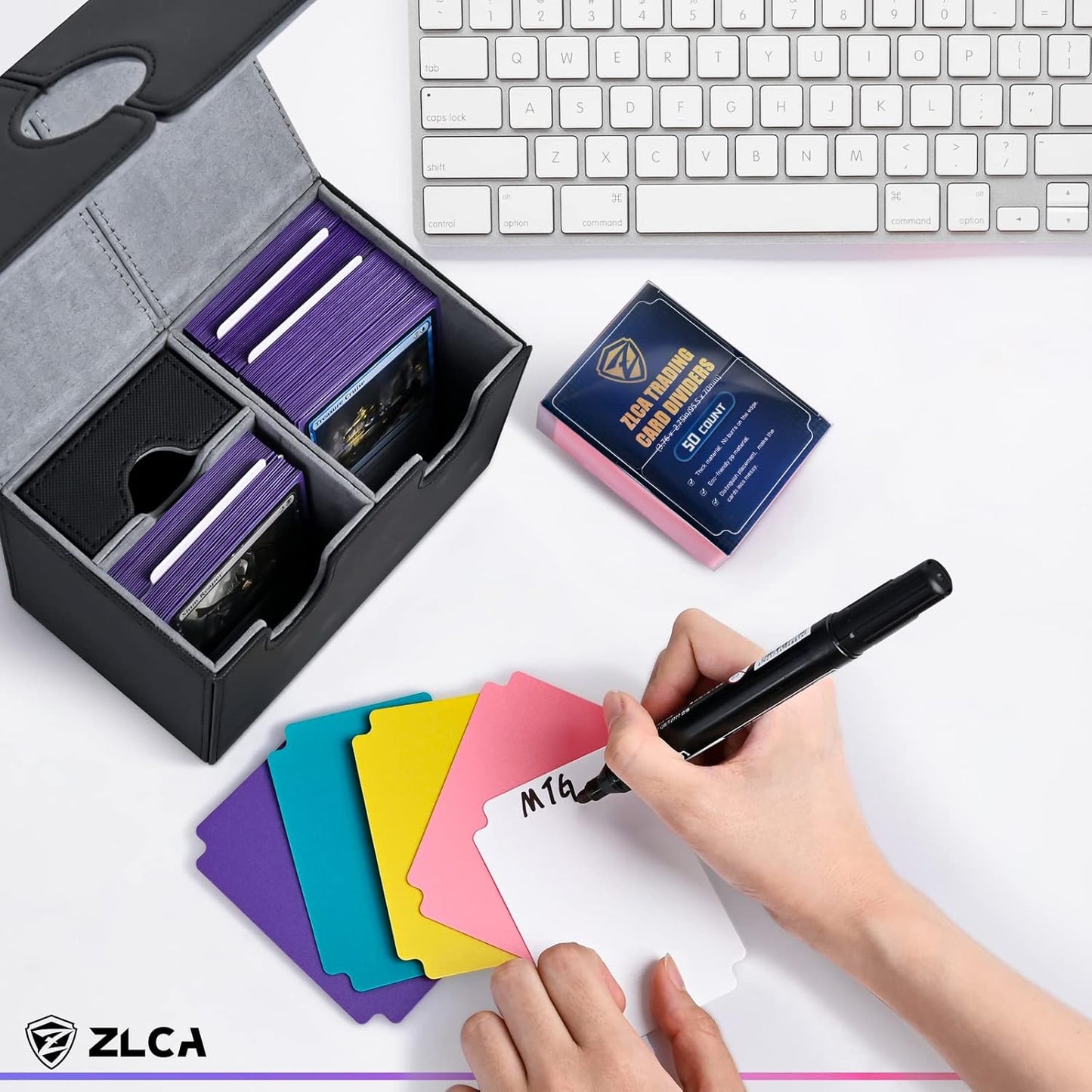 ZLCA 50 Pieces Trading Card Dividers, Playing Card Page Dividers with Tabs, Plastic Card Separator for Storage Box Folder Record Baseball Games Sports Card 2.75 x 3.76 Inch (Pink)