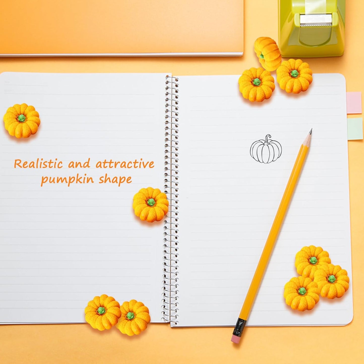 Pumpkin Erasers Bulk 100pcs Party Favors Mini Pumpkin Erasers for Children Students Back to School Gifts Classroom Counting Math Manipulative Counters Teacher Rewarding Gift