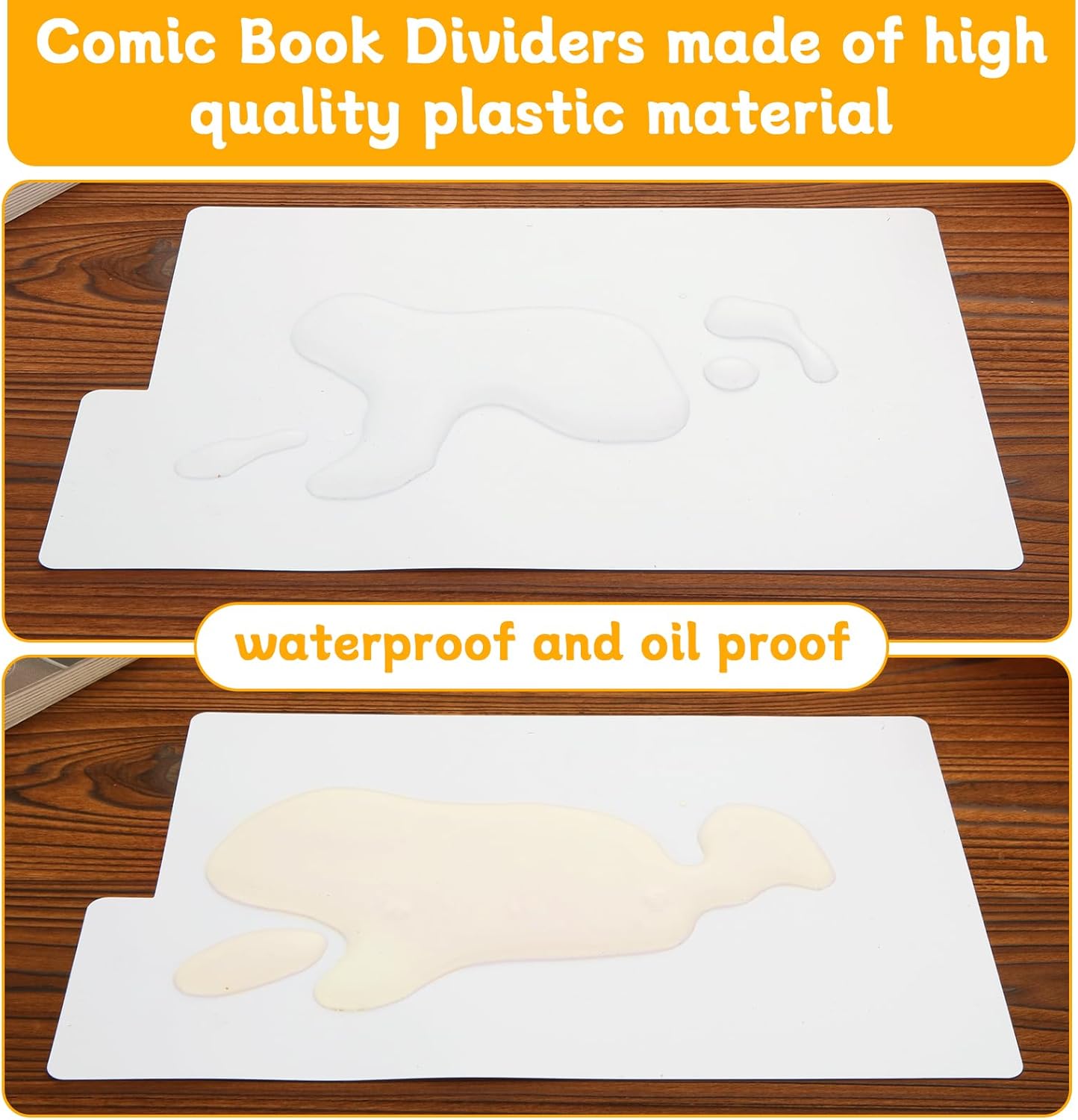 SHUESS 100 Pack Comic Book Dividers Plastic Dividers with Tabs White Frosted Card Separator for Comic Book Storage Boxes